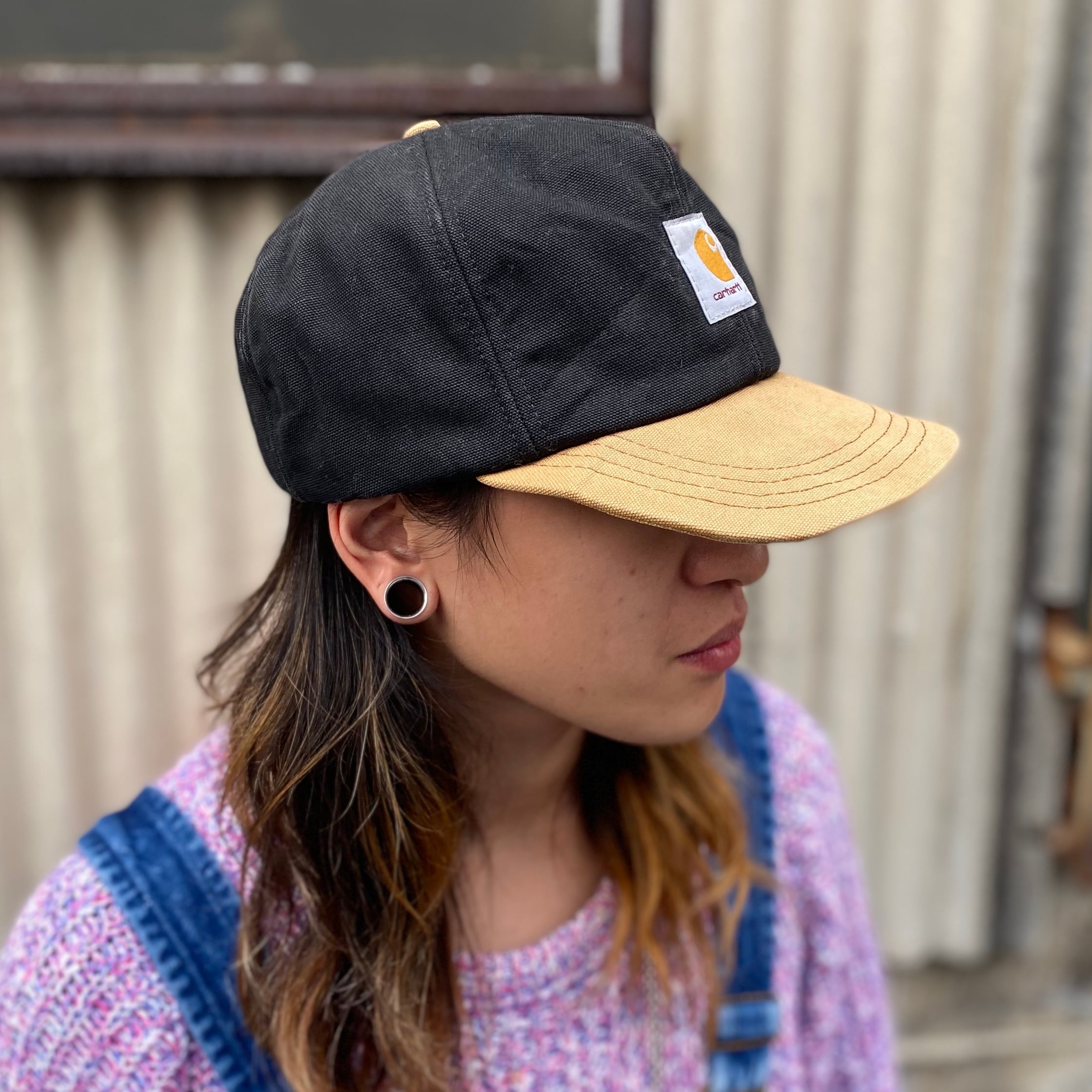 USA製 Carhartt カーハート ダック地 ロゴ ワークキャップ 耳当て付き