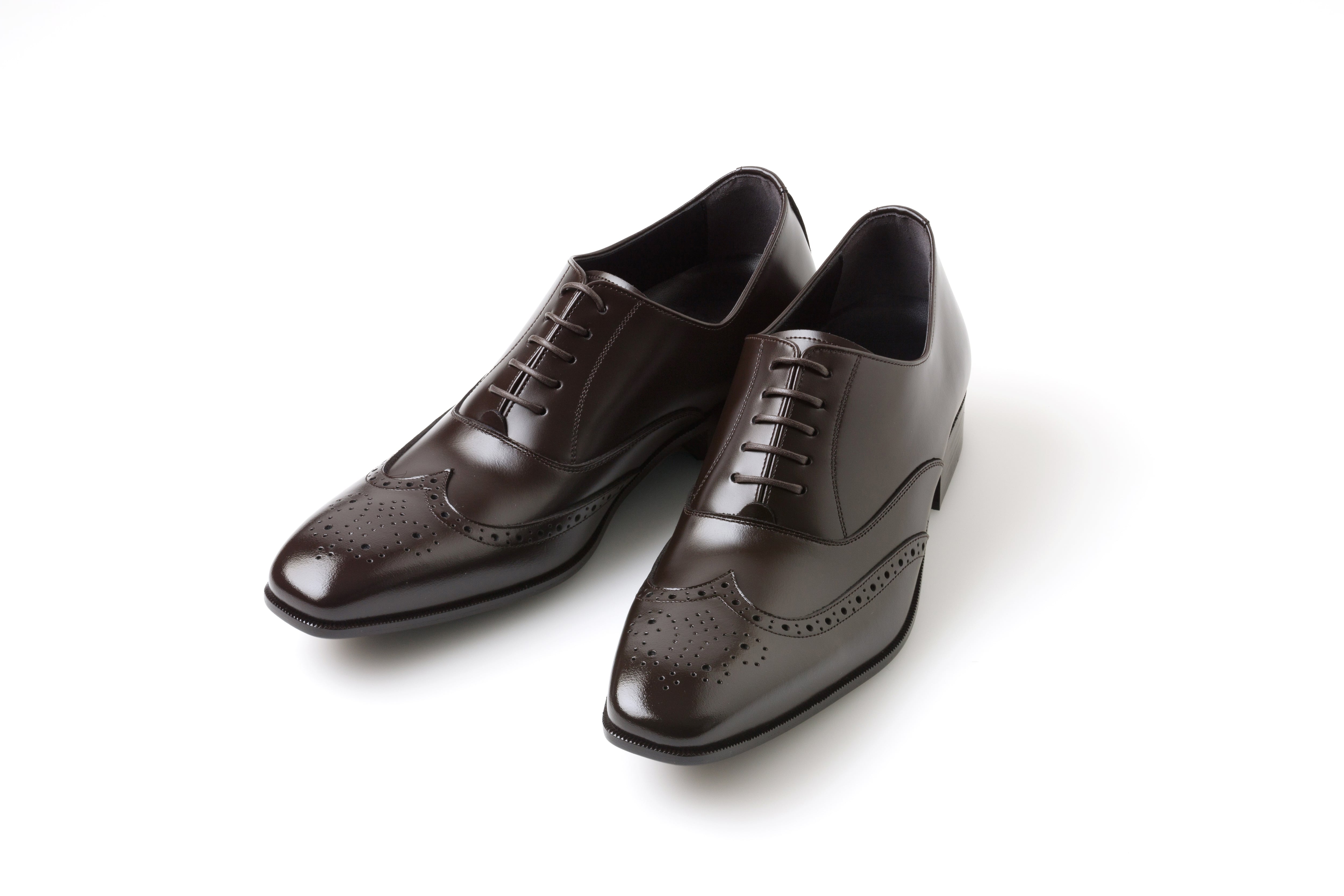 6cmUP シークレットシューズ〉ストレートチップ（パンチドキャップ