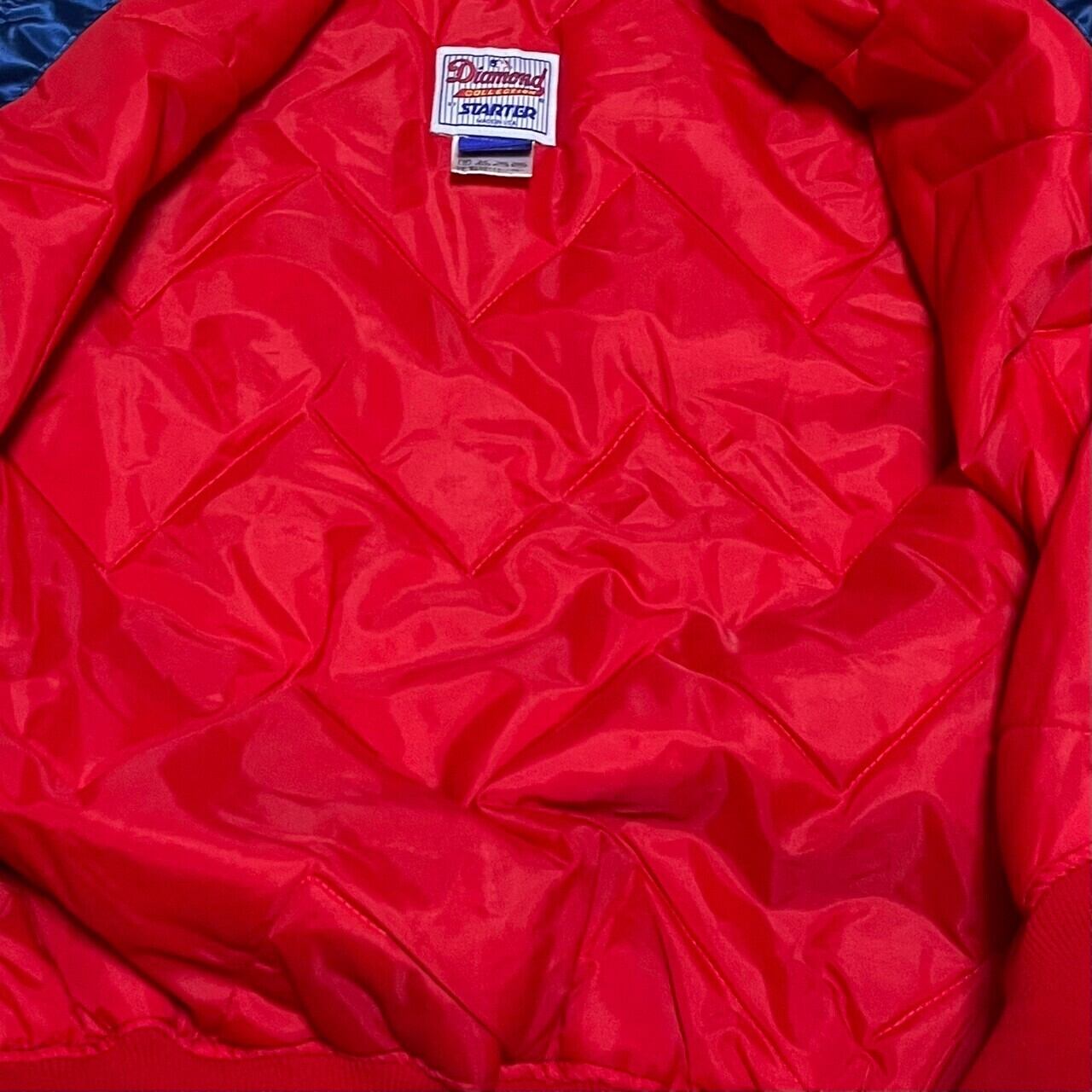 size M】90s USA製 STARTER MLB インディアンス スタジャン