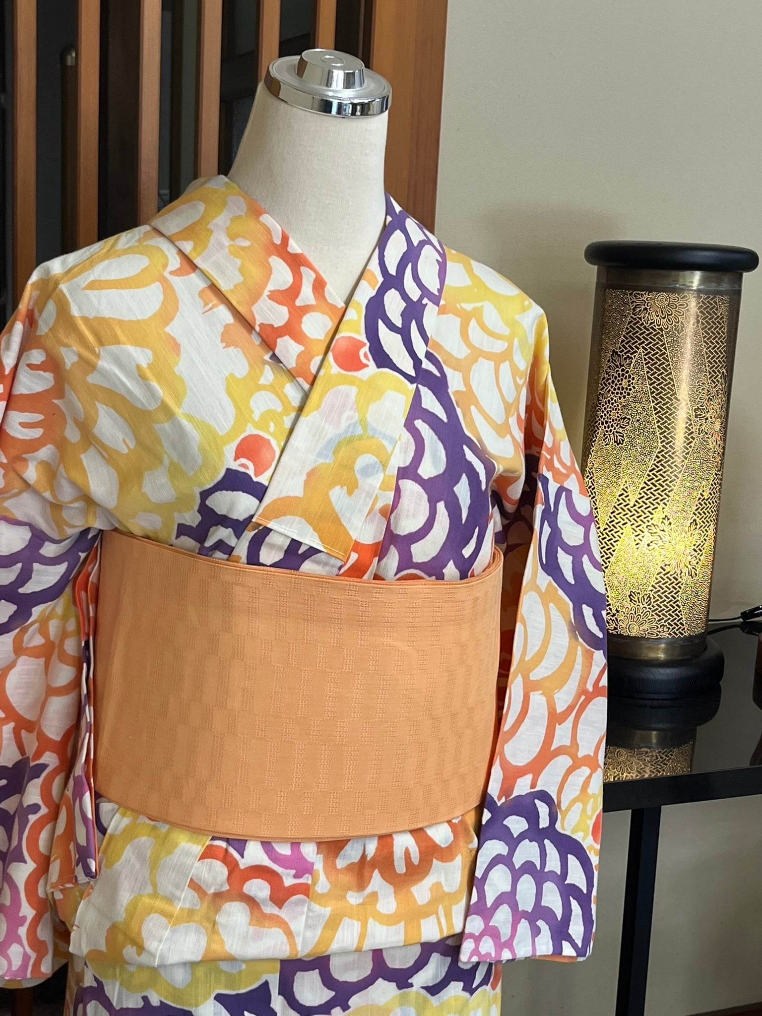 tsumori chisato 仕立て上がり浴衣 紫×オレンジ×黄色 花柄 | oriya