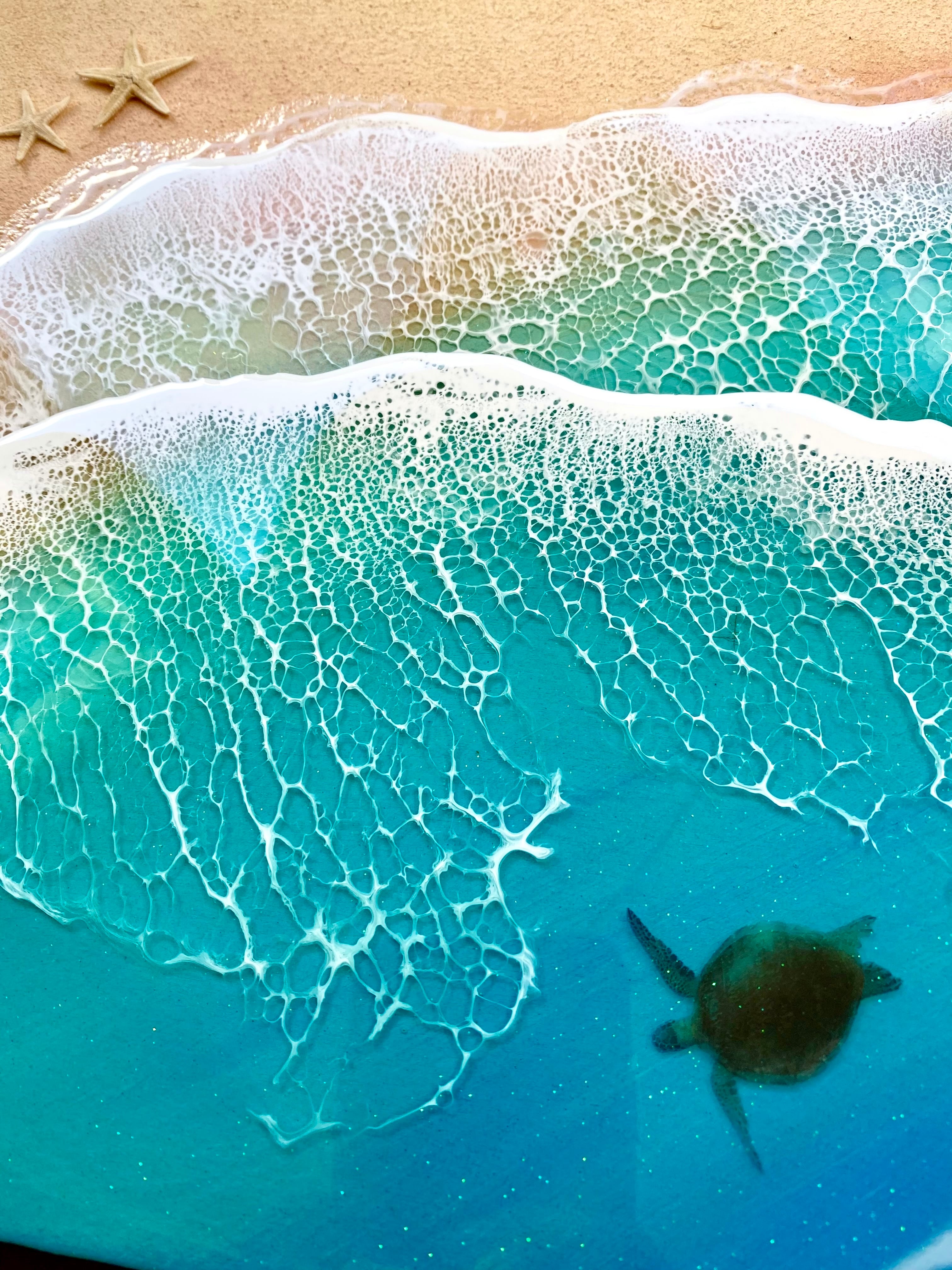 オーシャンレジンアートパネル『ホヌ』 | Shine the Blue(シャインザ