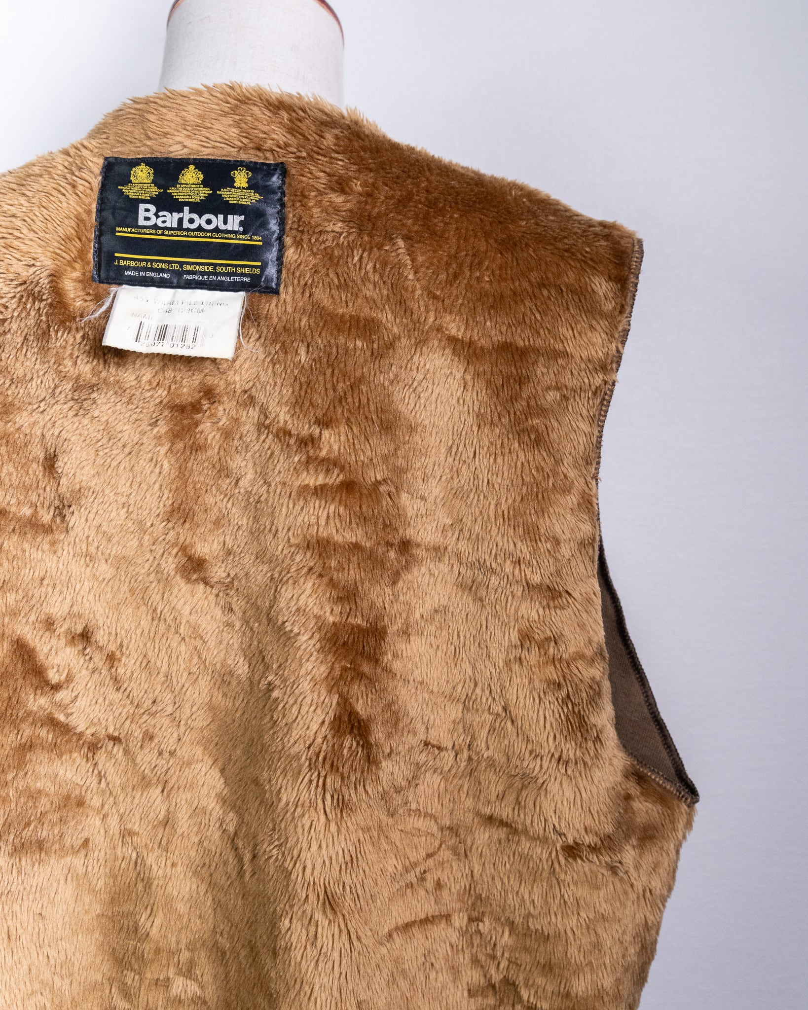 A55】Barbour 3warrant Pile Linner Vest 