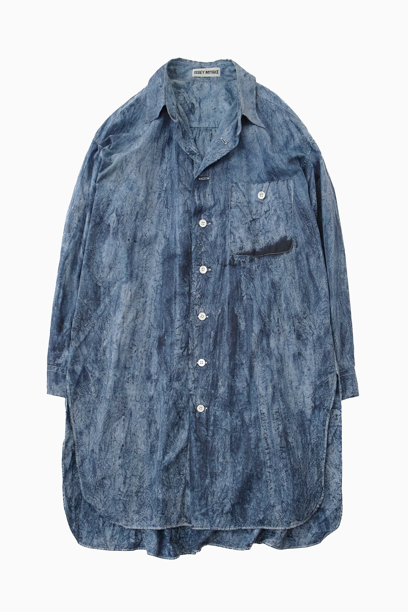 90s】ISSEY MIYAKE 製品染 LONG GATHERED SHIRT | Reben