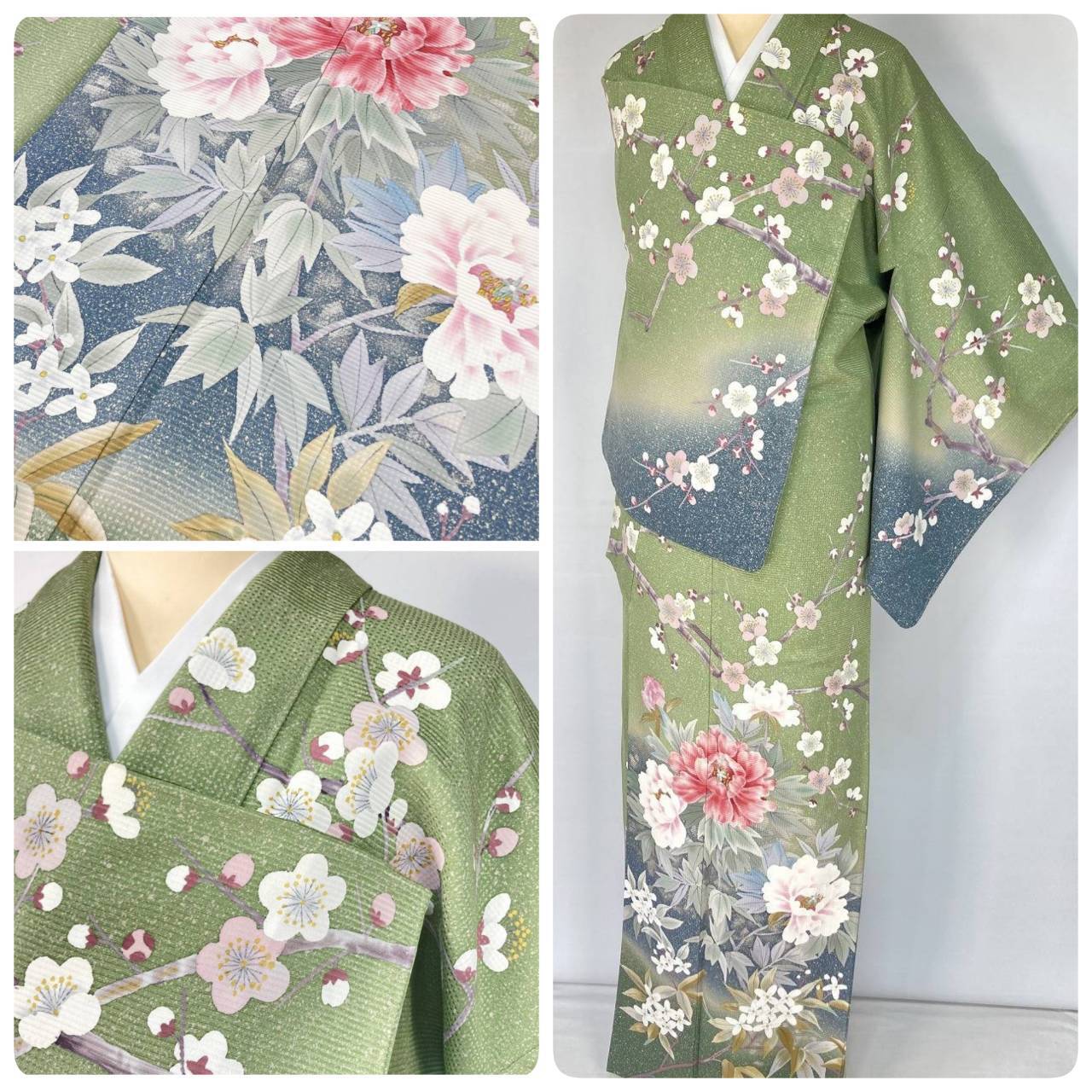 未使用 翠山工房 辻が花 絞り やまと誂製 辻ヶ花 袷 訪問着 正絹 紫 黒