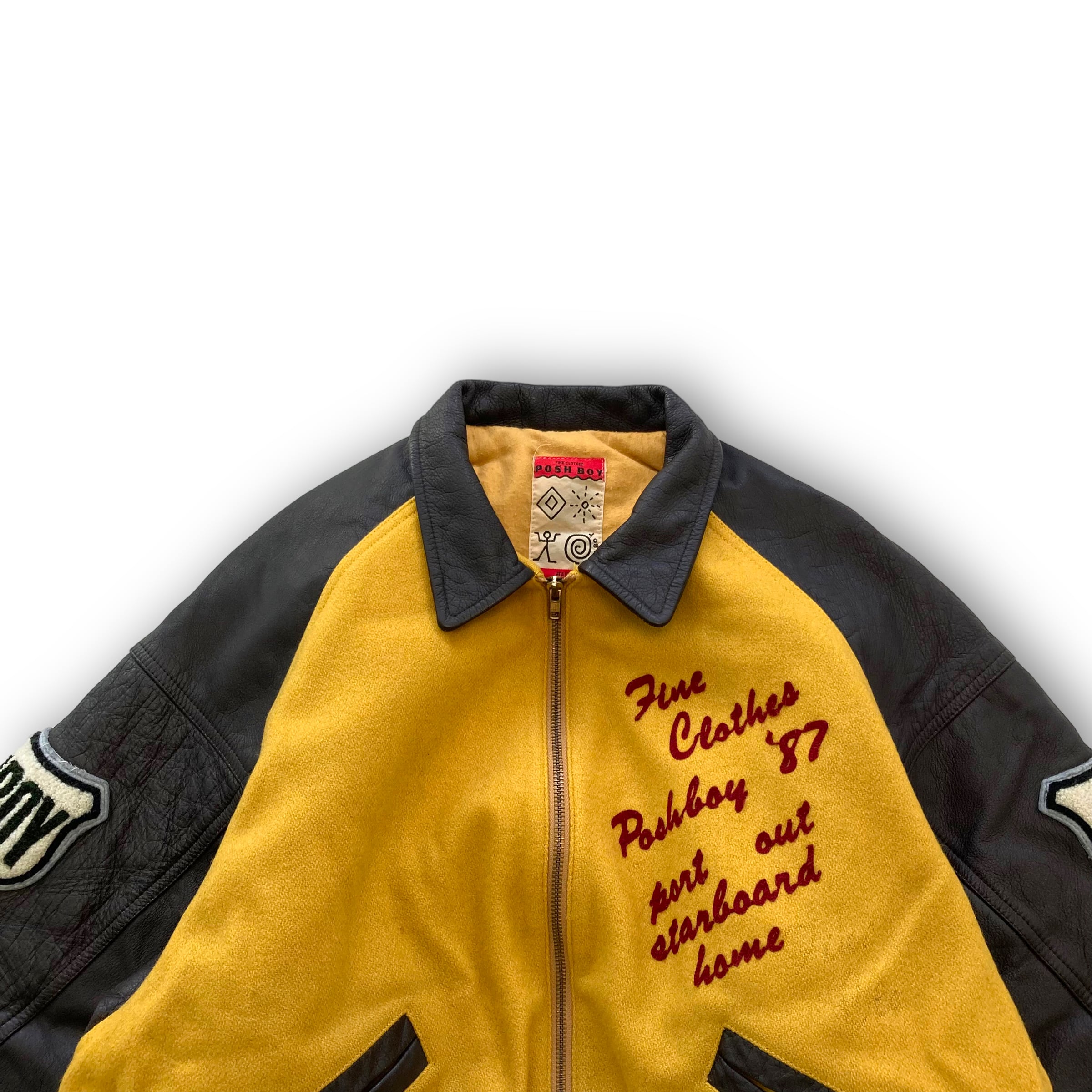 POSH BOY】90s ポッシュボーイ バーシティジャケット 袖レザー