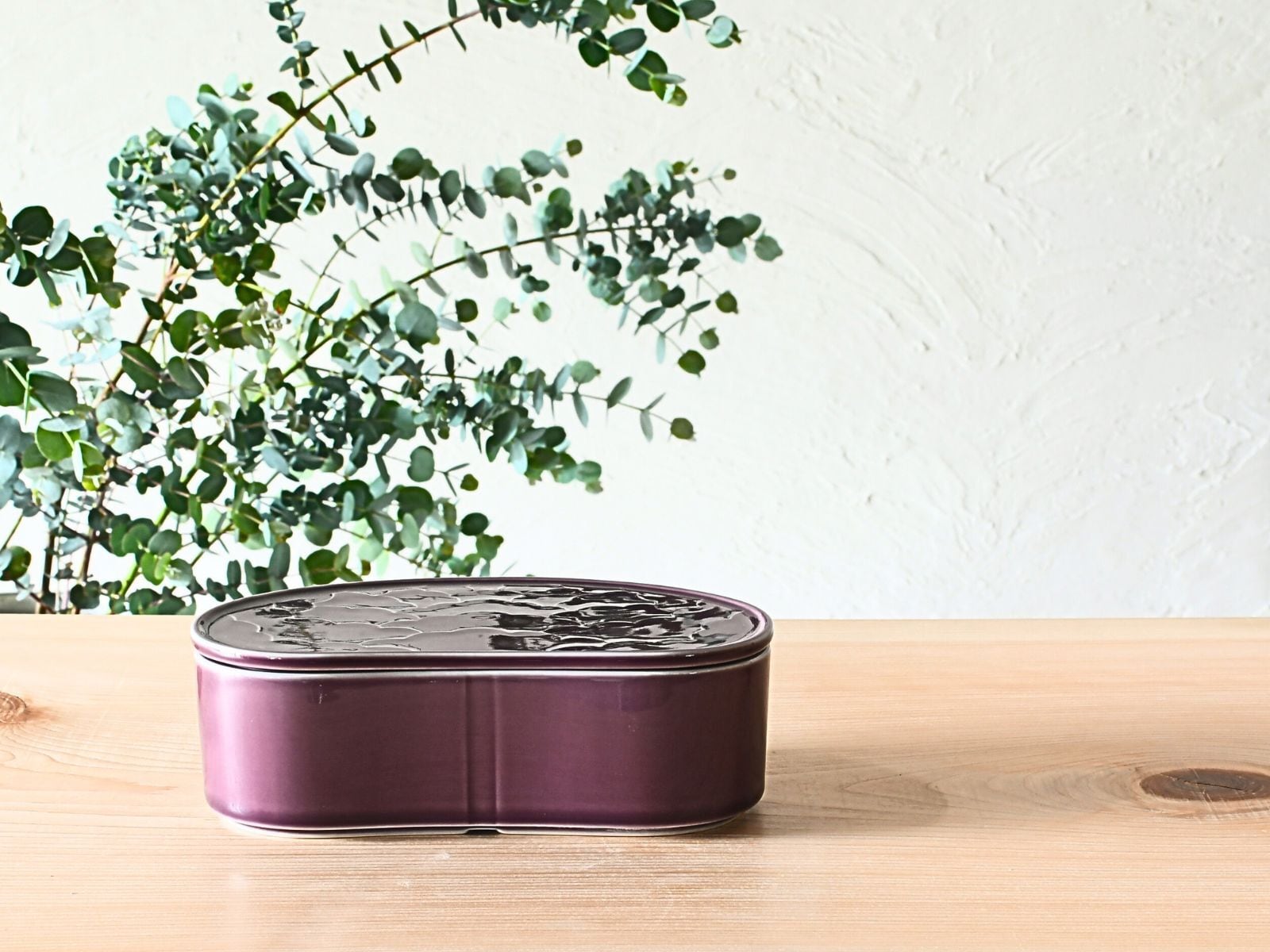 ARITAYAKI STORE別注＊ 有田焼 福泉窯 紫釉 繭型蓋物 【小