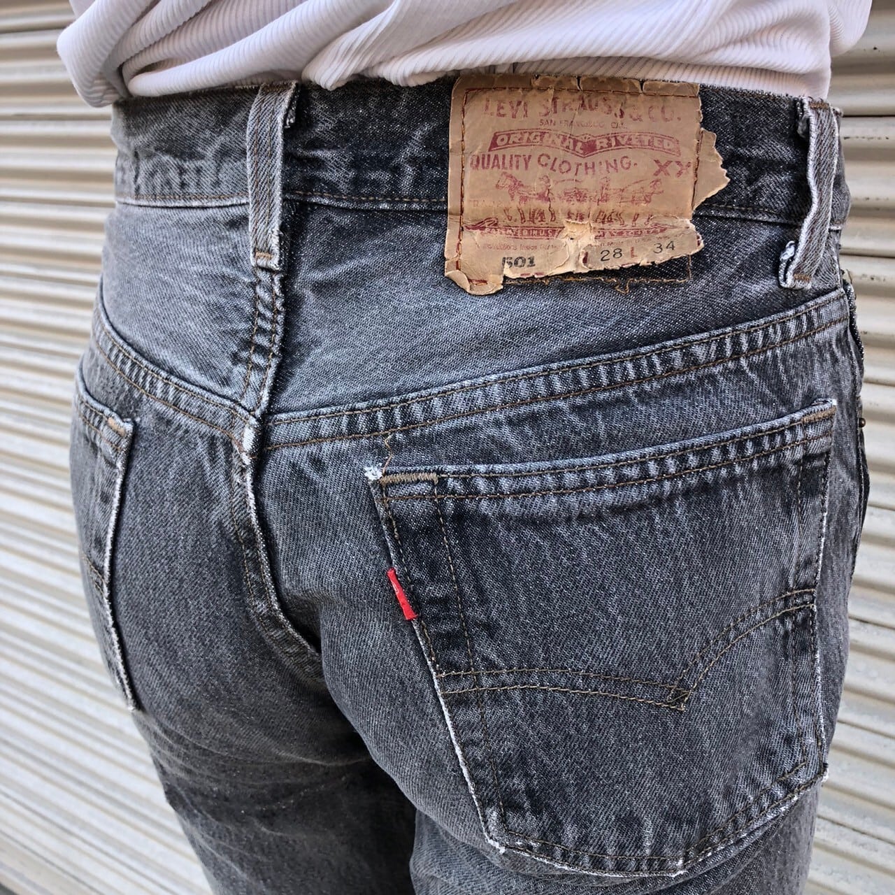 貴重 先染めブラック Levis 501 USA製 90s リーバイス ブラックデニム
