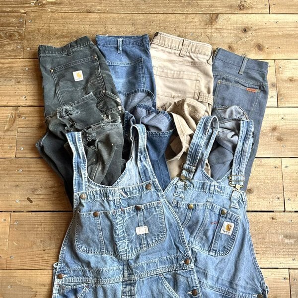 1点物◇カーハート雰囲気系ボロボロデニム40オーバーオール古着メンズ