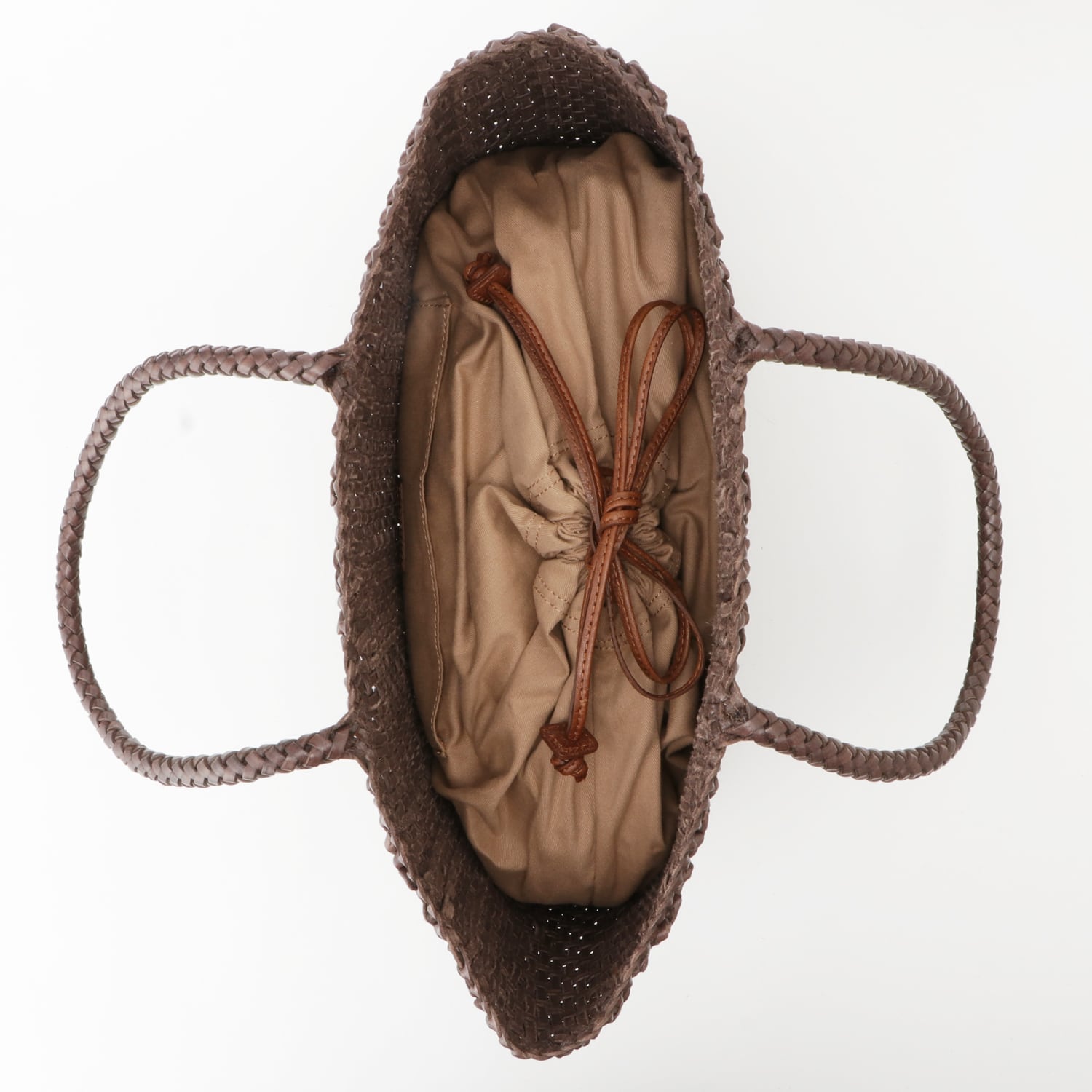 水牛革】手編みメッシュ トートバッグ ラウンドボトム Lサイズ〈3色