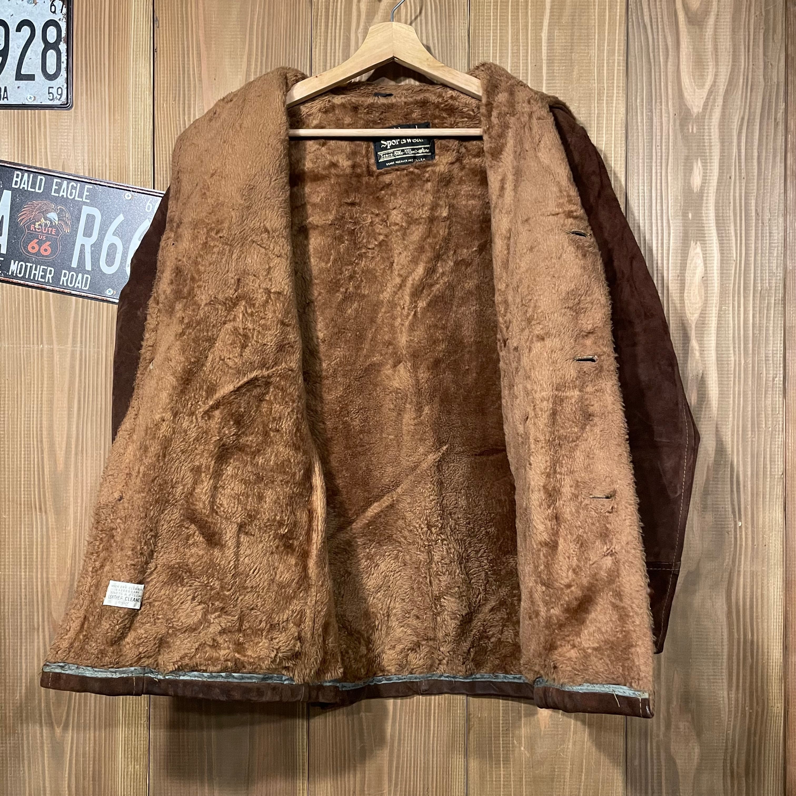 60s SEARS シアーズ スウェード レザージャケット USA製 裏ボア ランチ