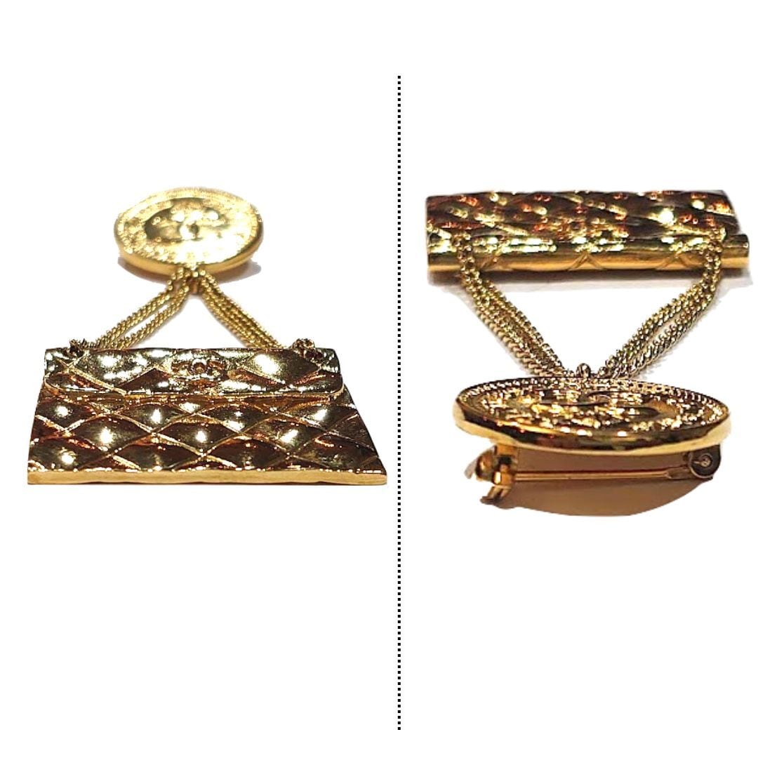 CHANEL シャネル ブローチ マトラッセ ココマーク バッグモチーフ