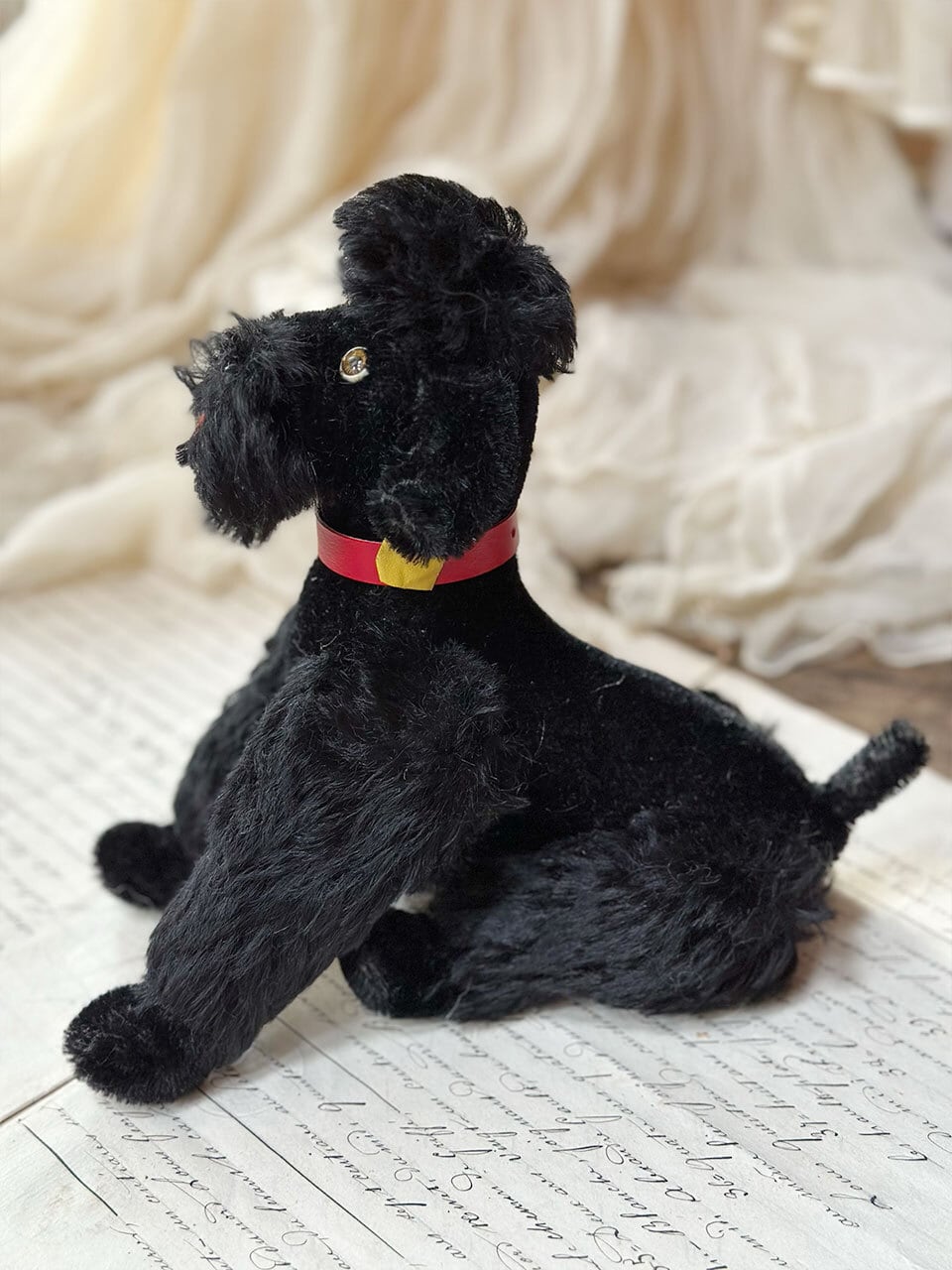 犬のぬいぐるみ Steiffシュタイフ 黒プードル中 | Brocante de La