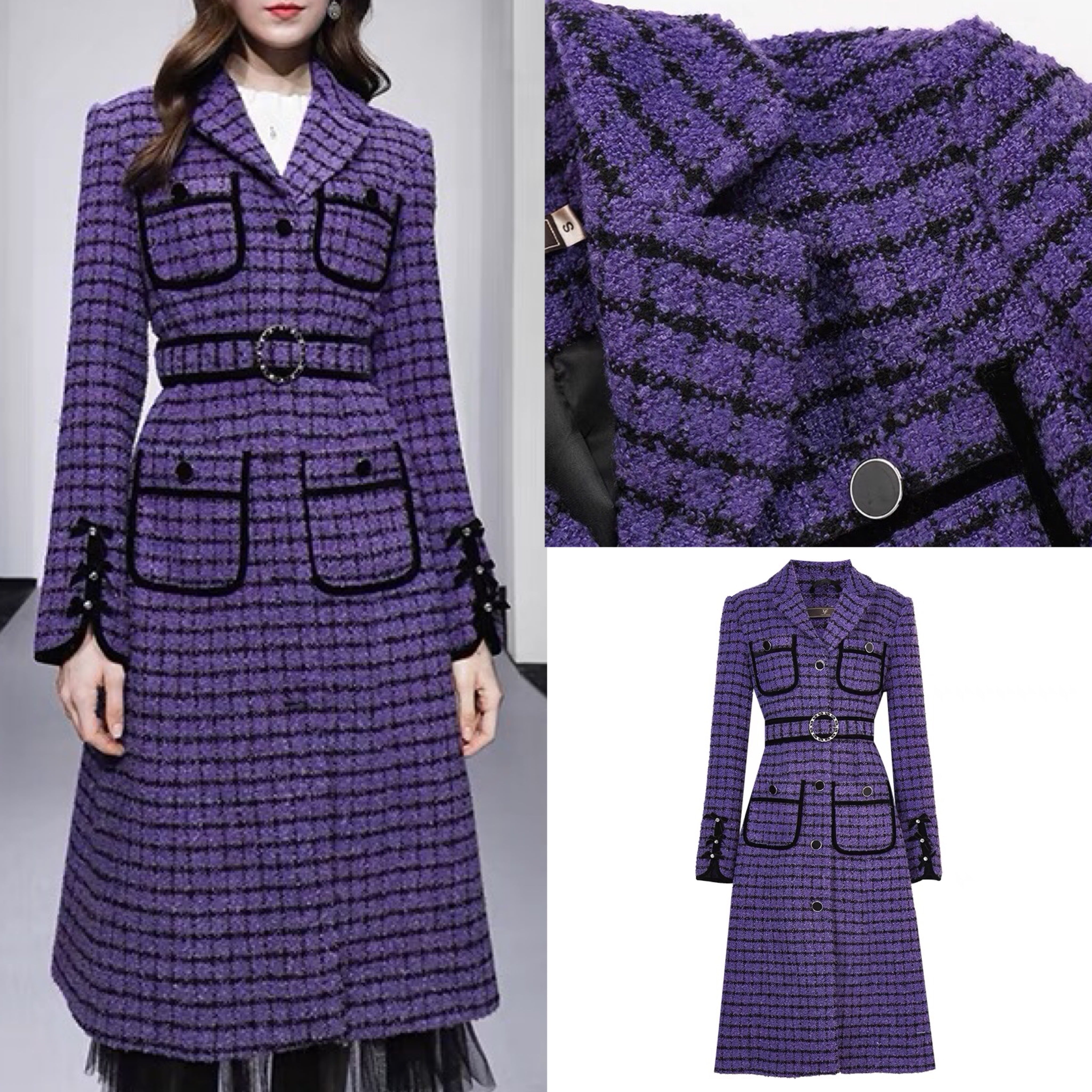 本場アイルランドの高級ブランドAvoca Tweed 手織りの紫のツイード