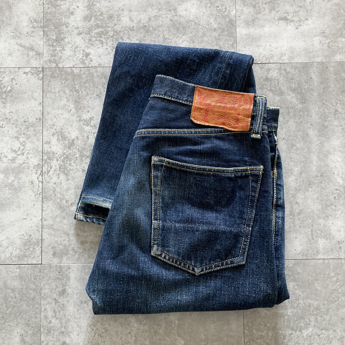 KAPITAL キャピタル ボタンフライ レザーパッチ デニムパンツ ジーンズ