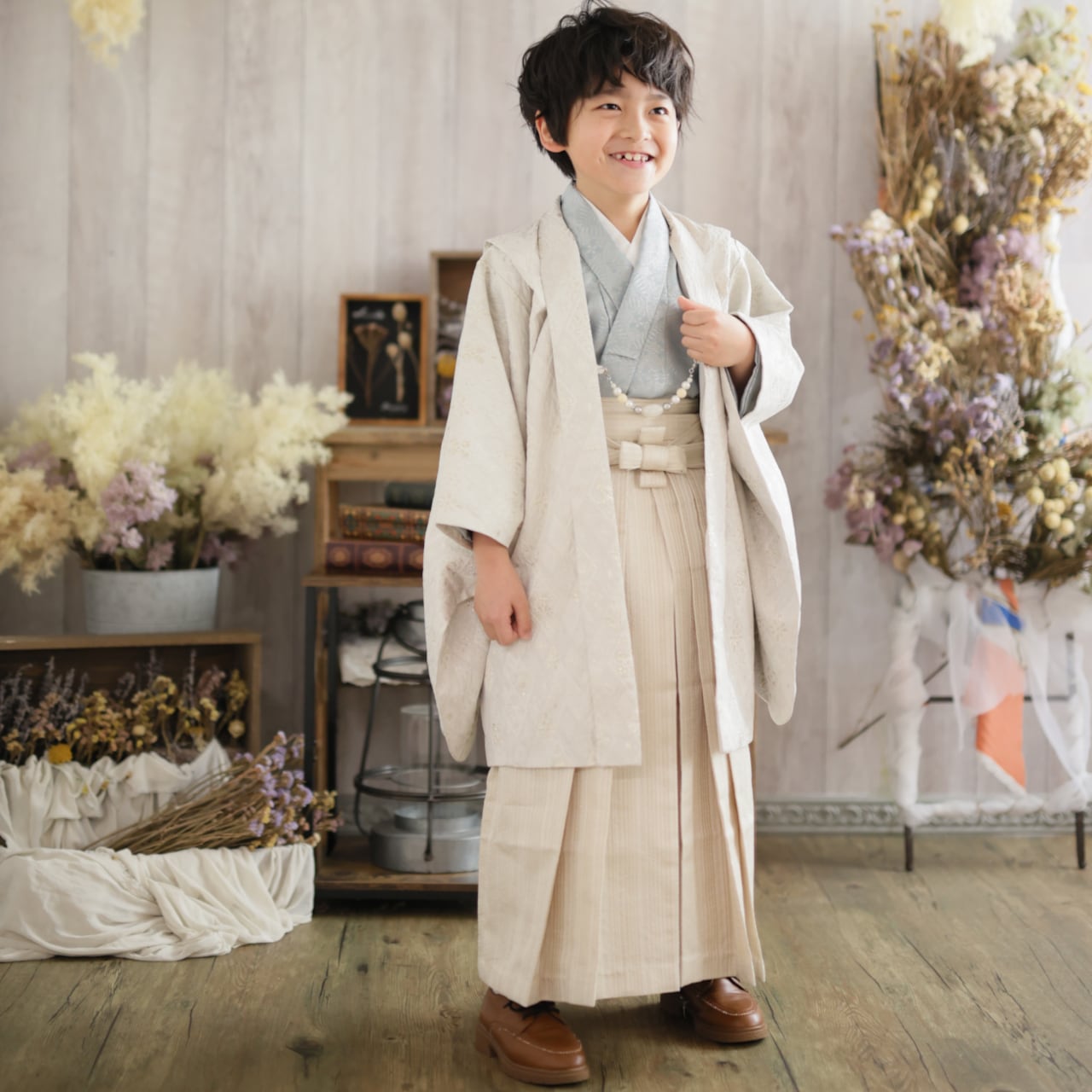 レンタル】七五三7歳 男の子 ぷちぷり 白 【J144-O53（27813-27829