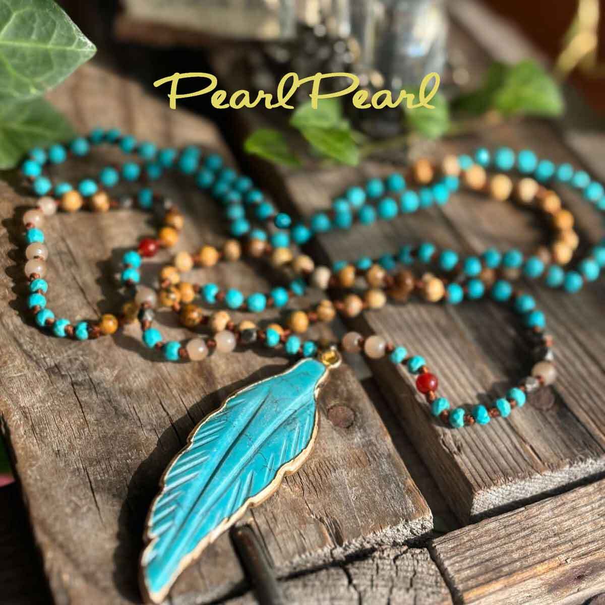 リーフのターコイズTOPがポイント＊ターコイズ、ピクチャージャスパー