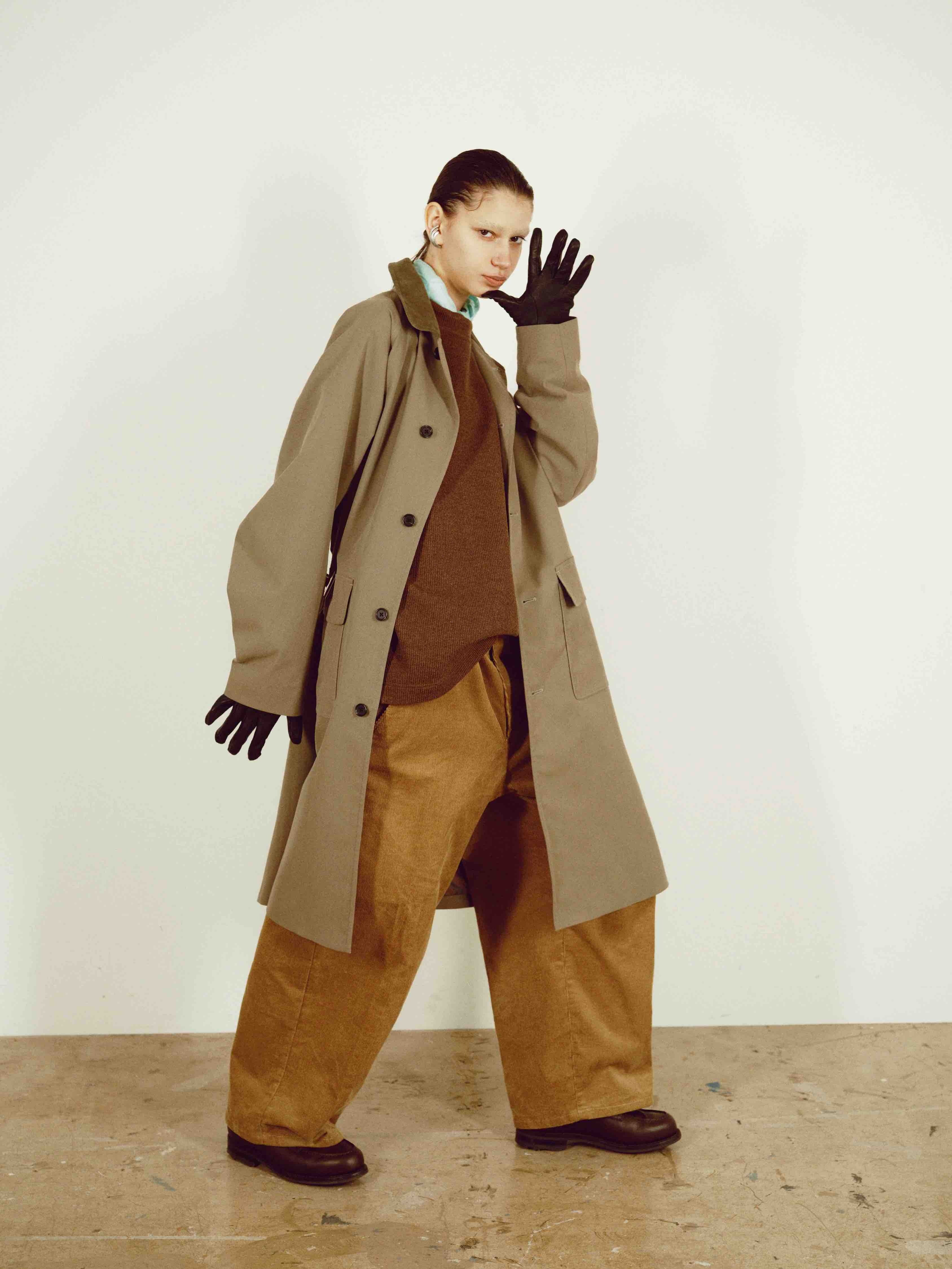 PE TWILL BAL COLLAR COAT / PEツイルバルカラーコート (KHAKI) | KICS