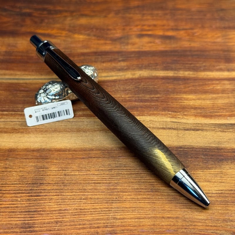 01807 屋久杉 焼浮造り「金継ぎ」 ノック式ボールペンKATO201