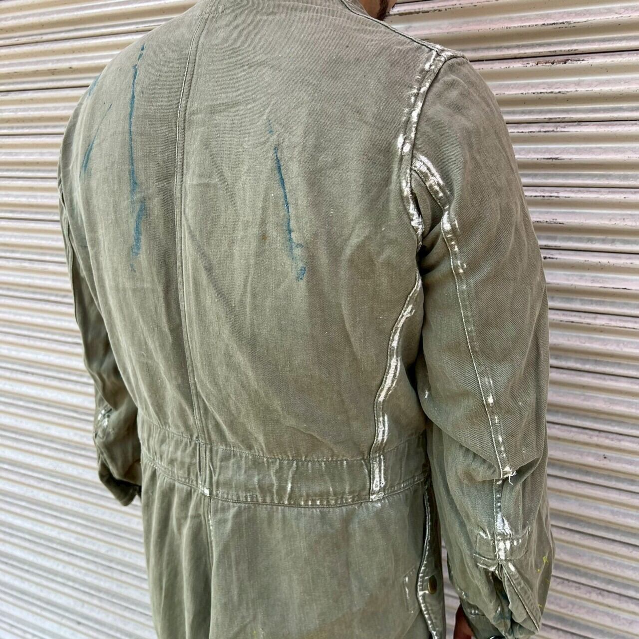 貴重 英国 50s イギリス軍 実物 グリーンデニム ジャンプスーツ