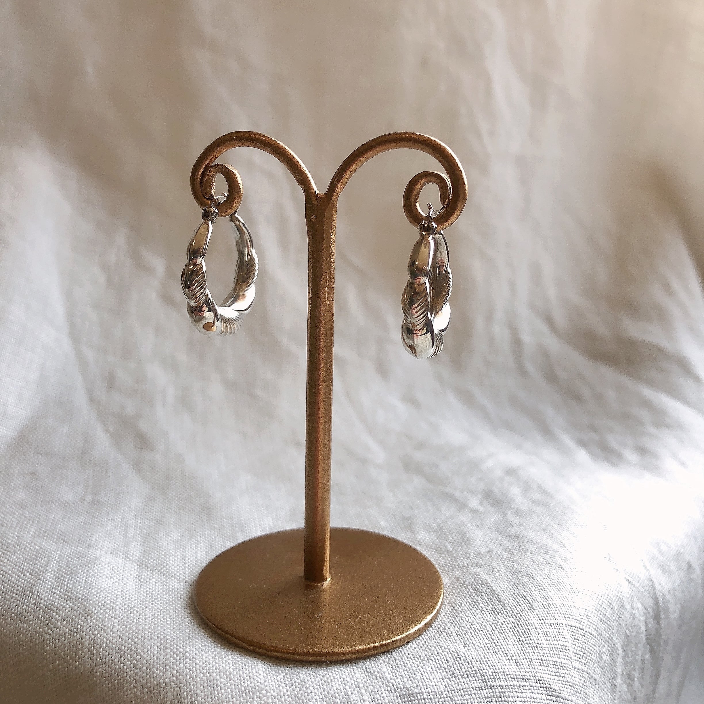 vintageシルバーデザインフープピアスsilver925 | CHAINON