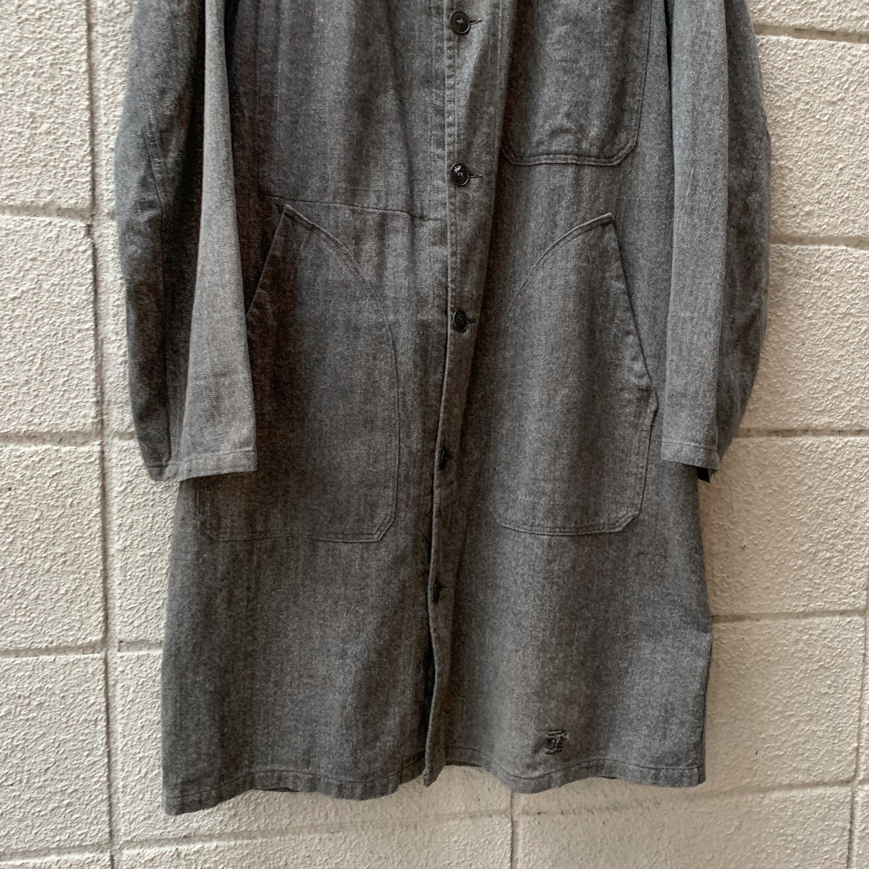 French Vintage Black Chambray Atelier Coat / フレンチワーク
