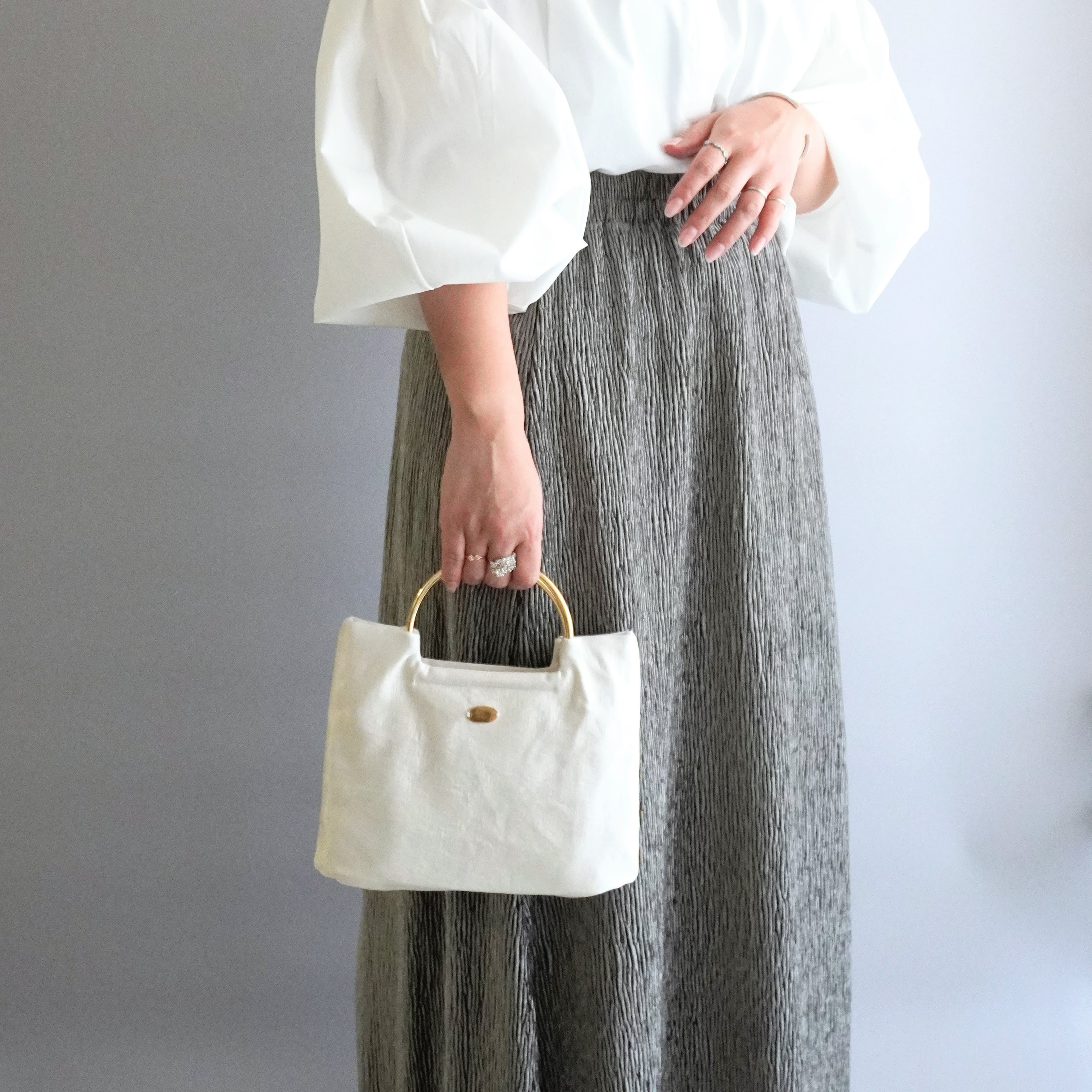 サテン 2WAY リングハンドルバッグ｜結婚式・お呼ばれに｜上品×大人