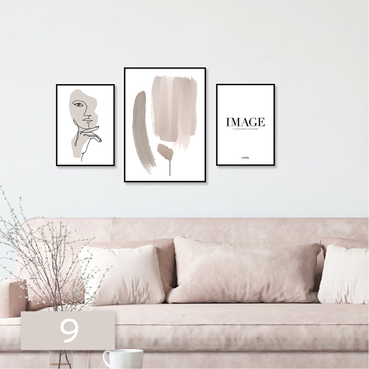 フレーム付き【選べる3枚組】A2 + A3 セット/ アートポスター | LINSL