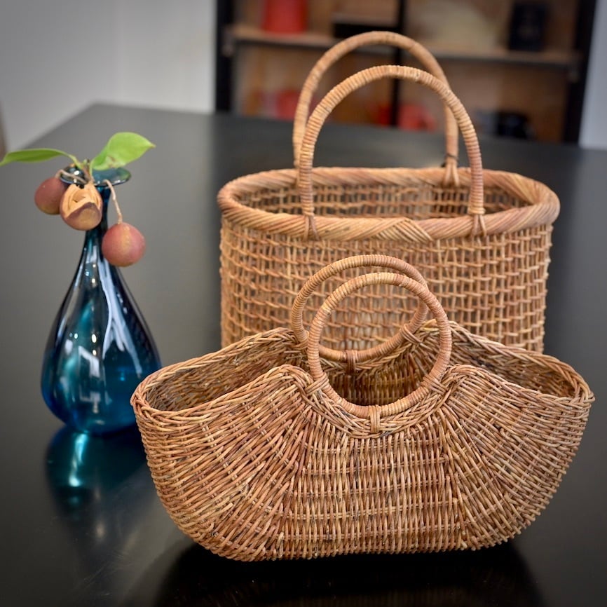 宮本工芸 あけび蔓 織編みバック リング手 / Miyamoto Craft Akebi