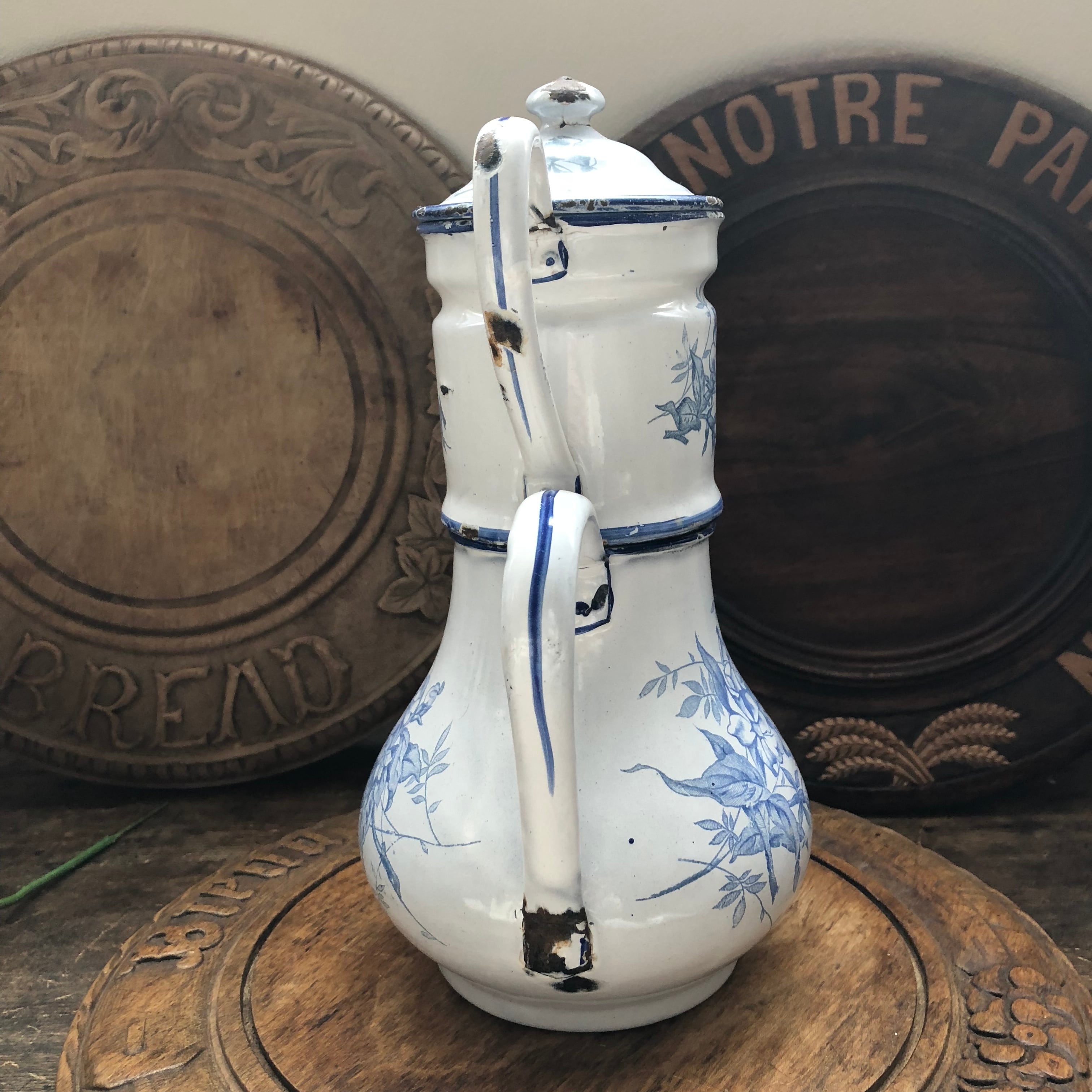 japy フランス 仏国 アンティーク ホーロー コーヒーポット 2段 ビギン