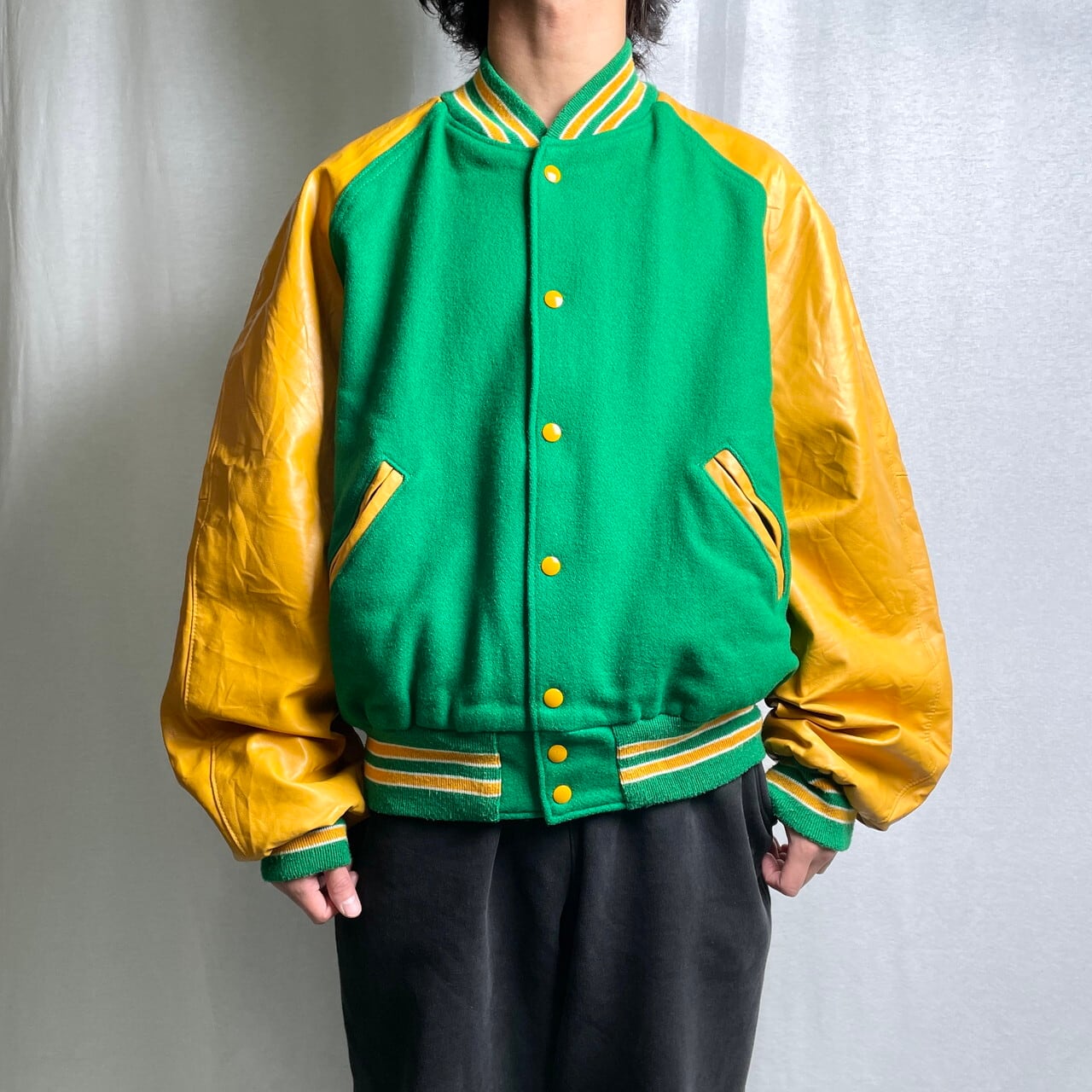 90年代 HOLLOWAY ウールスタジャン メンズXL 古着 90s スタジアム