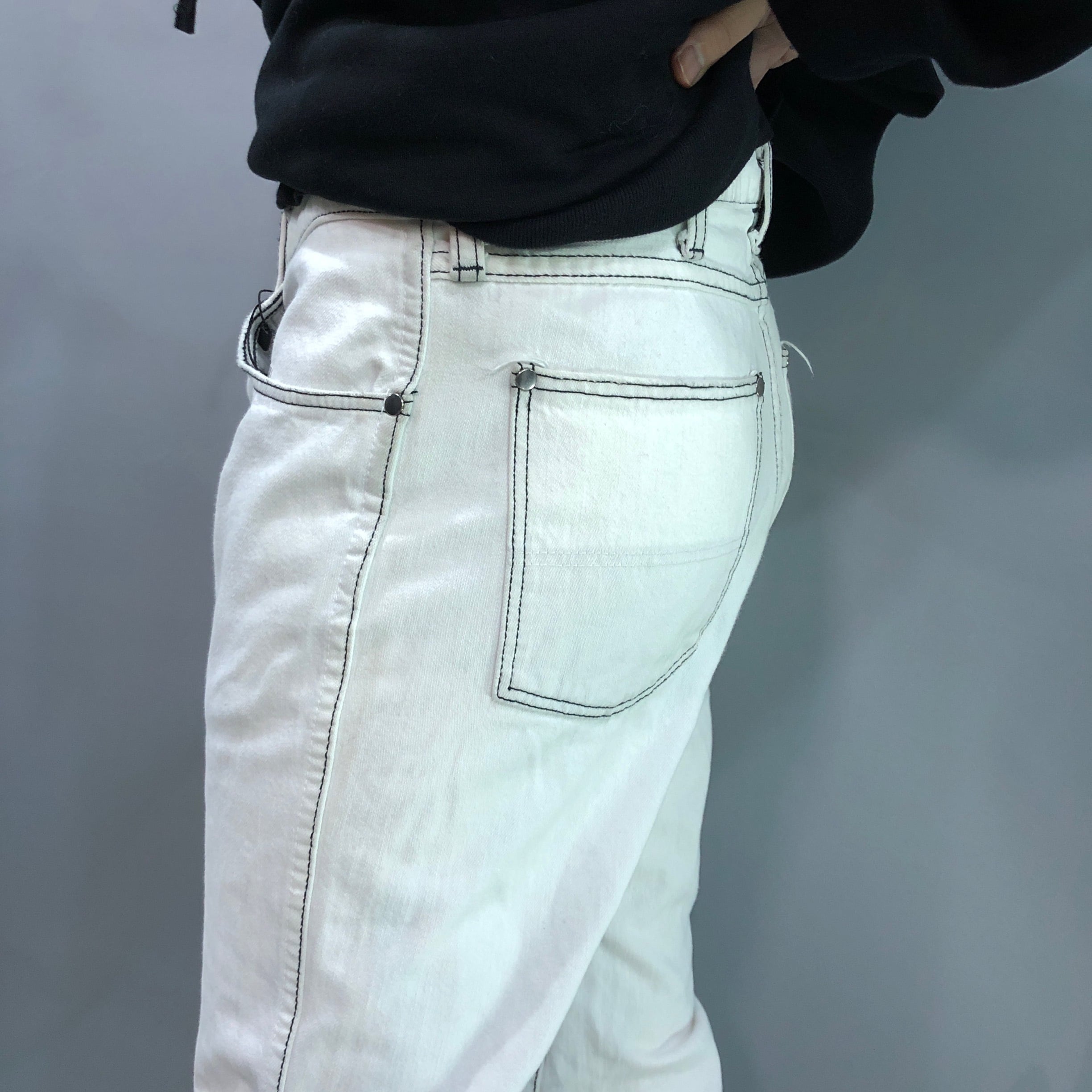 NUMBER (N)INE】モダンエイジ期ホワイトダメージデニムパンツ