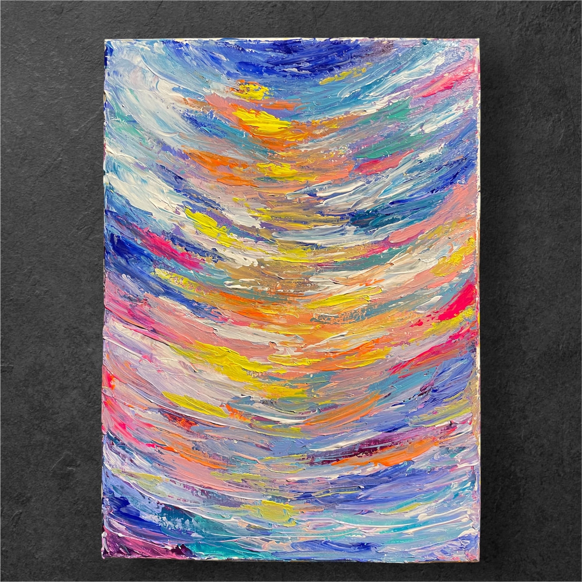 A-63/25】絵画原画 抽象画 風景画 S4号 キャンバス 真作 インテリア