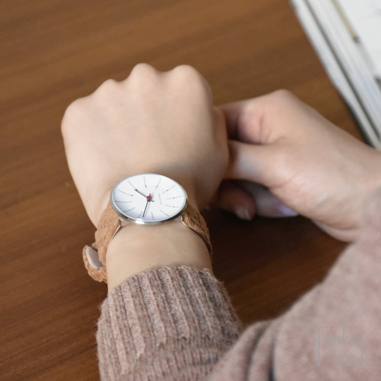 在庫限り】ミナ ペルホネンコラボ Watch / Bankers / ブラウン / Φ34mm