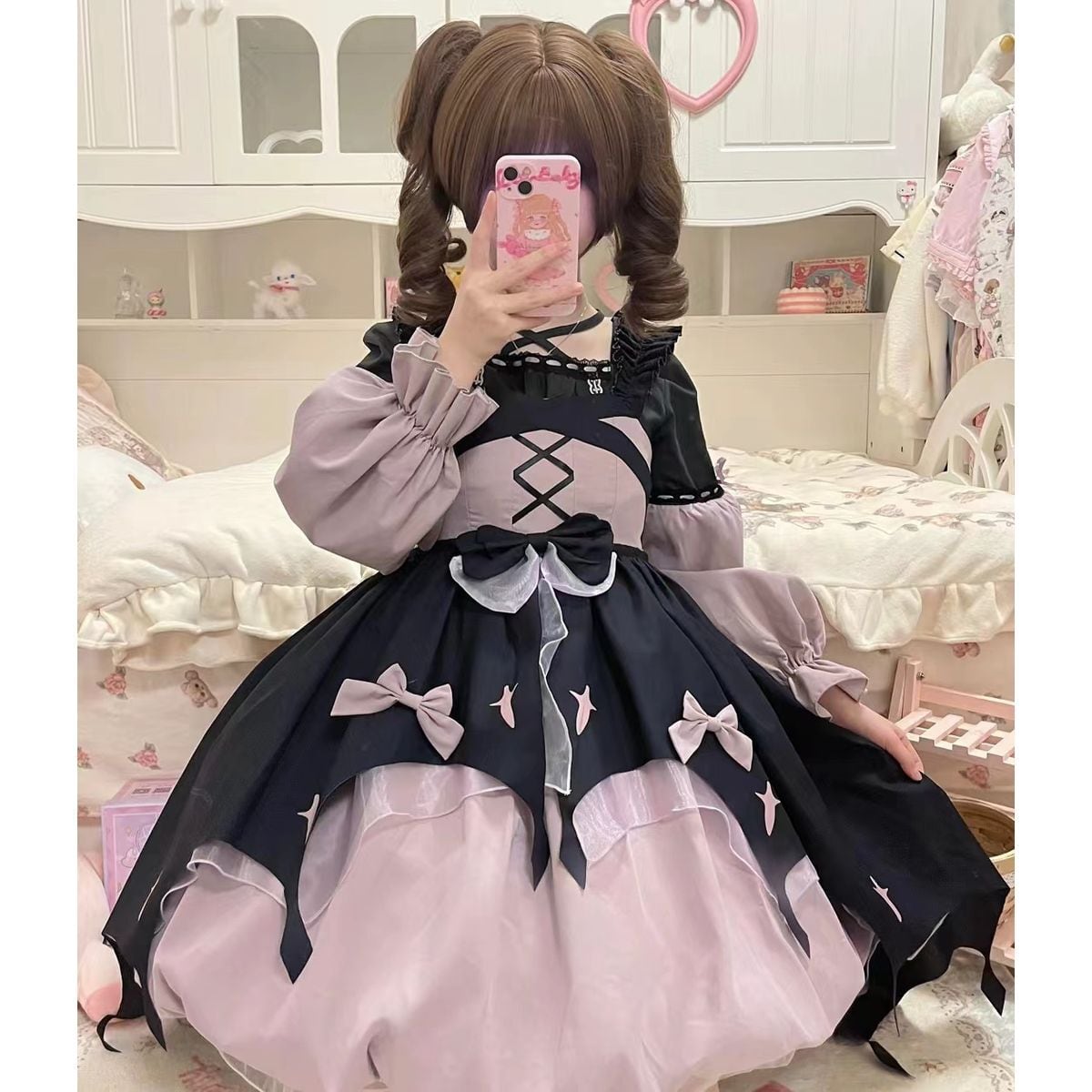 ブラックピンク魔法少女ロリータジャンスカセット | Maiden's Rêve