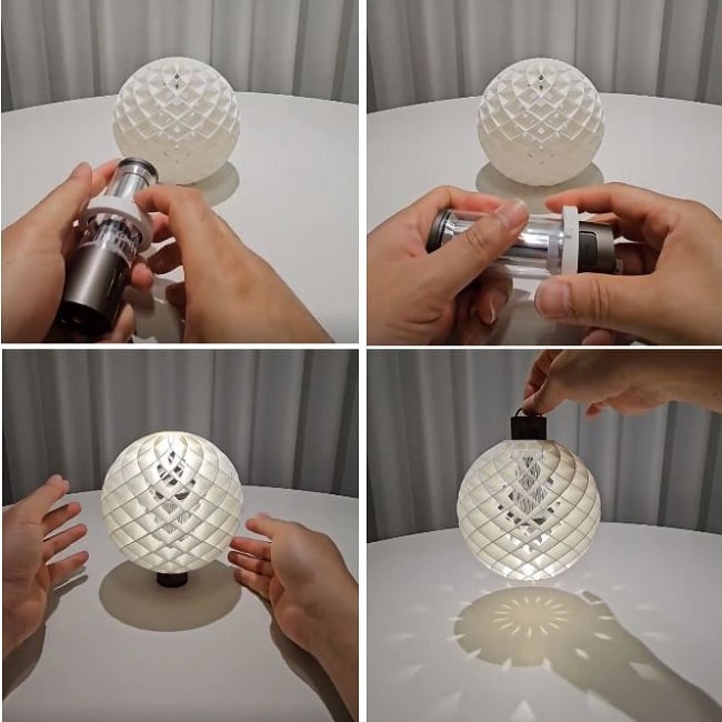 ランタンシェード 雪の結晶の影 ゴールゼロ・ブラックドッグ互換（ONJ