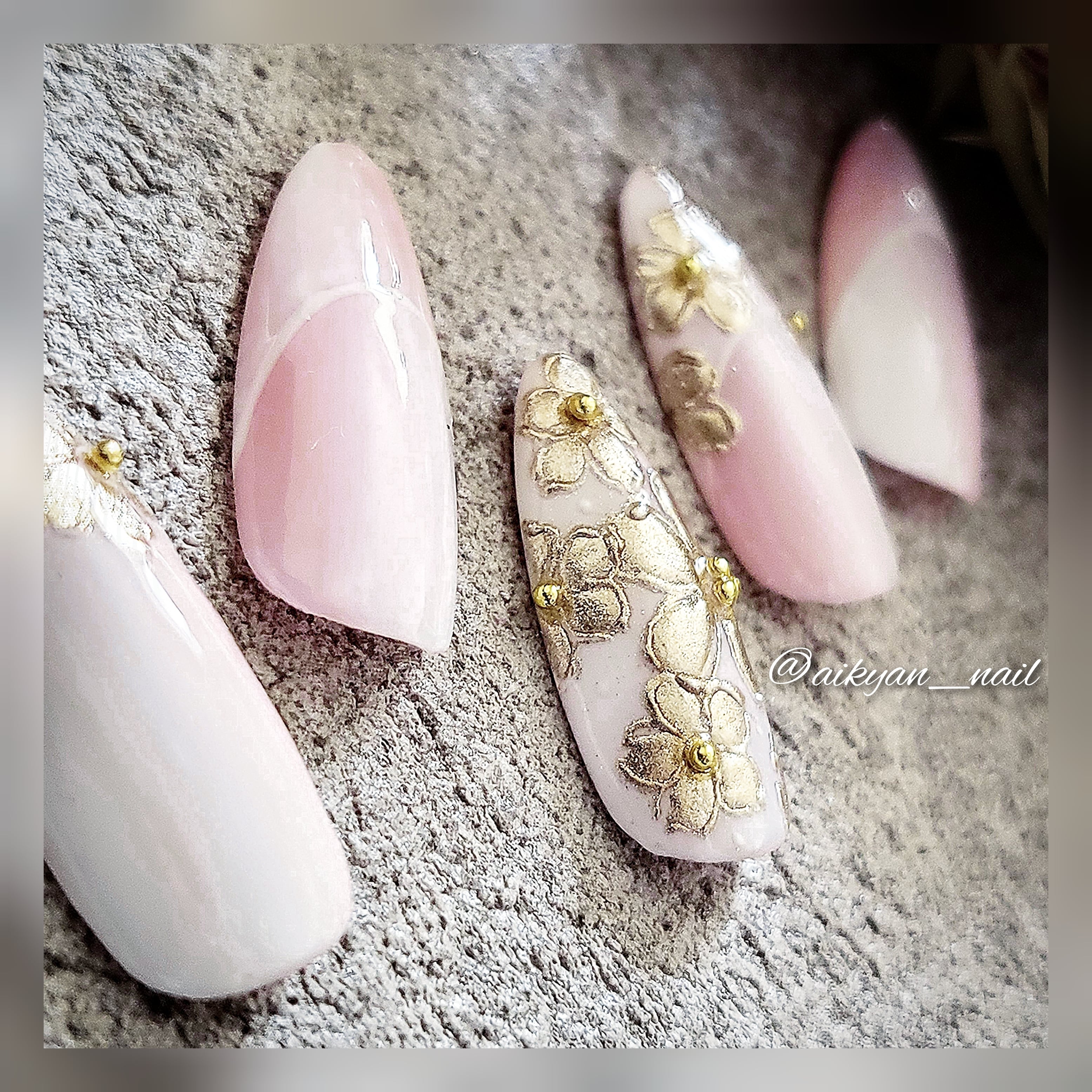 011】ネイルチップ ミラーフラワー | Aikyan Nail Shop