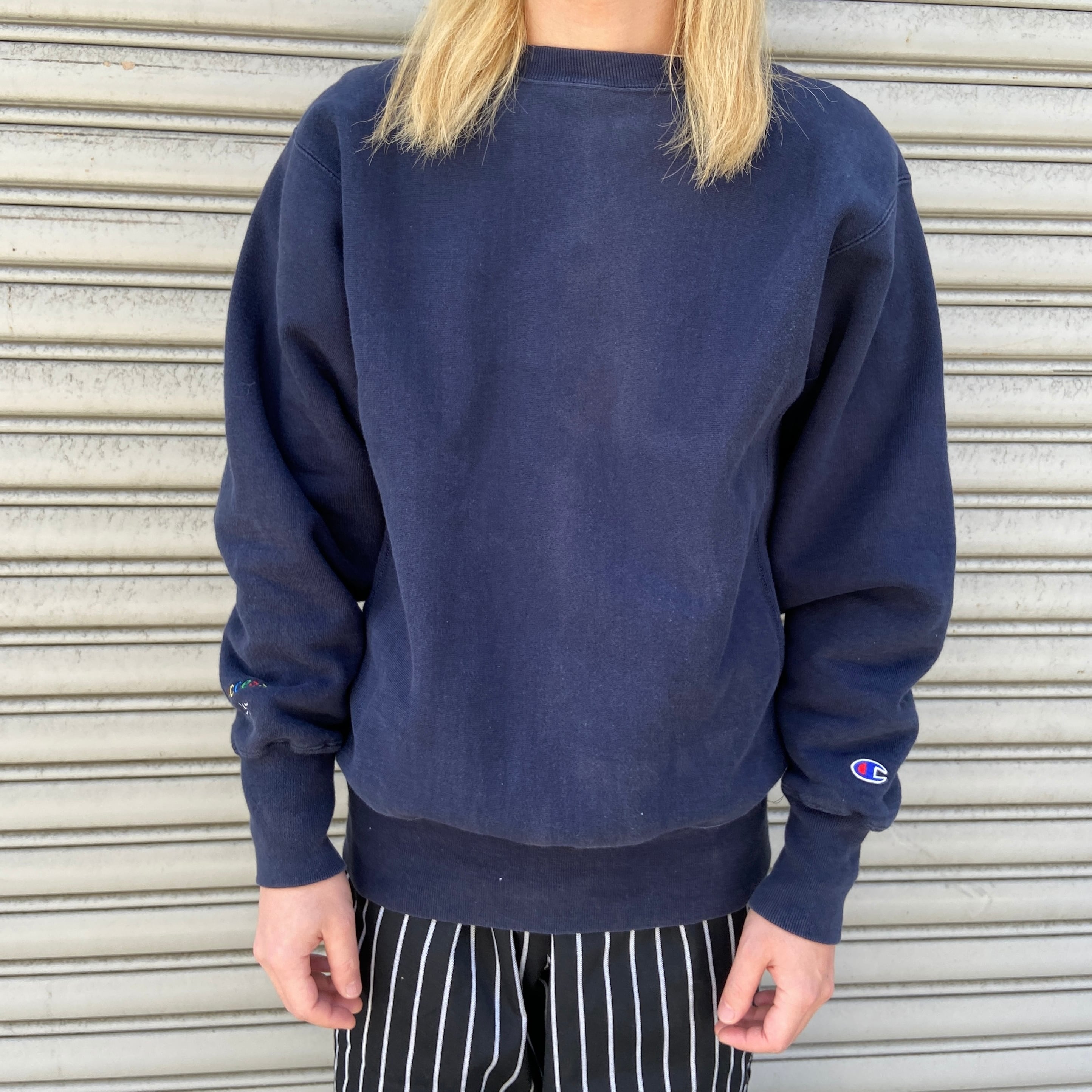 90s USA製 Champion リバースウィーブスウェット 目なし 紺 L | 古着屋 Uan