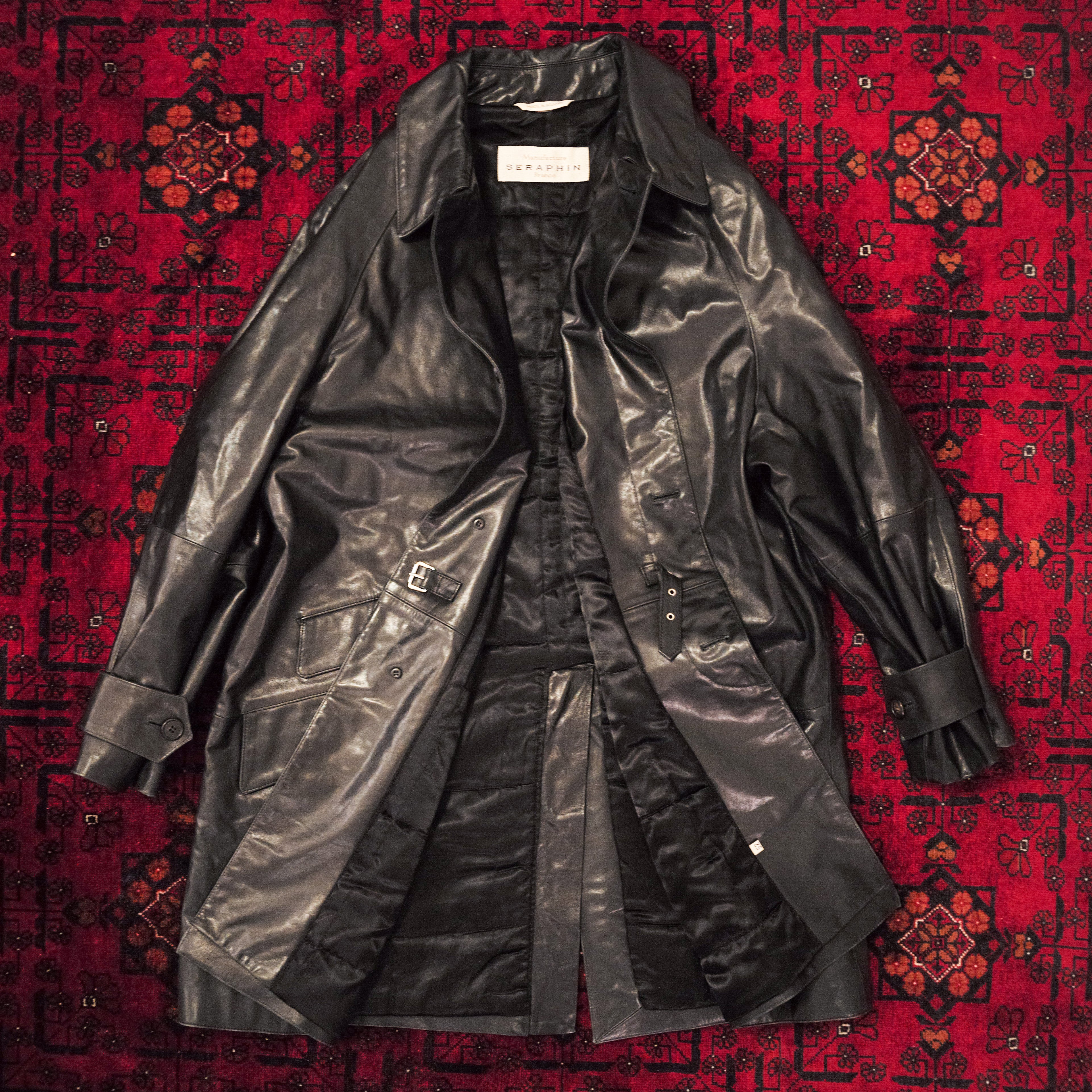 SERAPHIN レザーコート バルマカン ステンカラー ジャケット ブルゾン