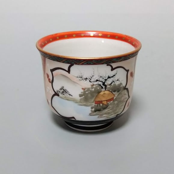 九谷焼 組湯呑み ペア 夫婦 湯呑 蓋付き 金彩 伝統工芸品 高峰 陶器 九谷陶