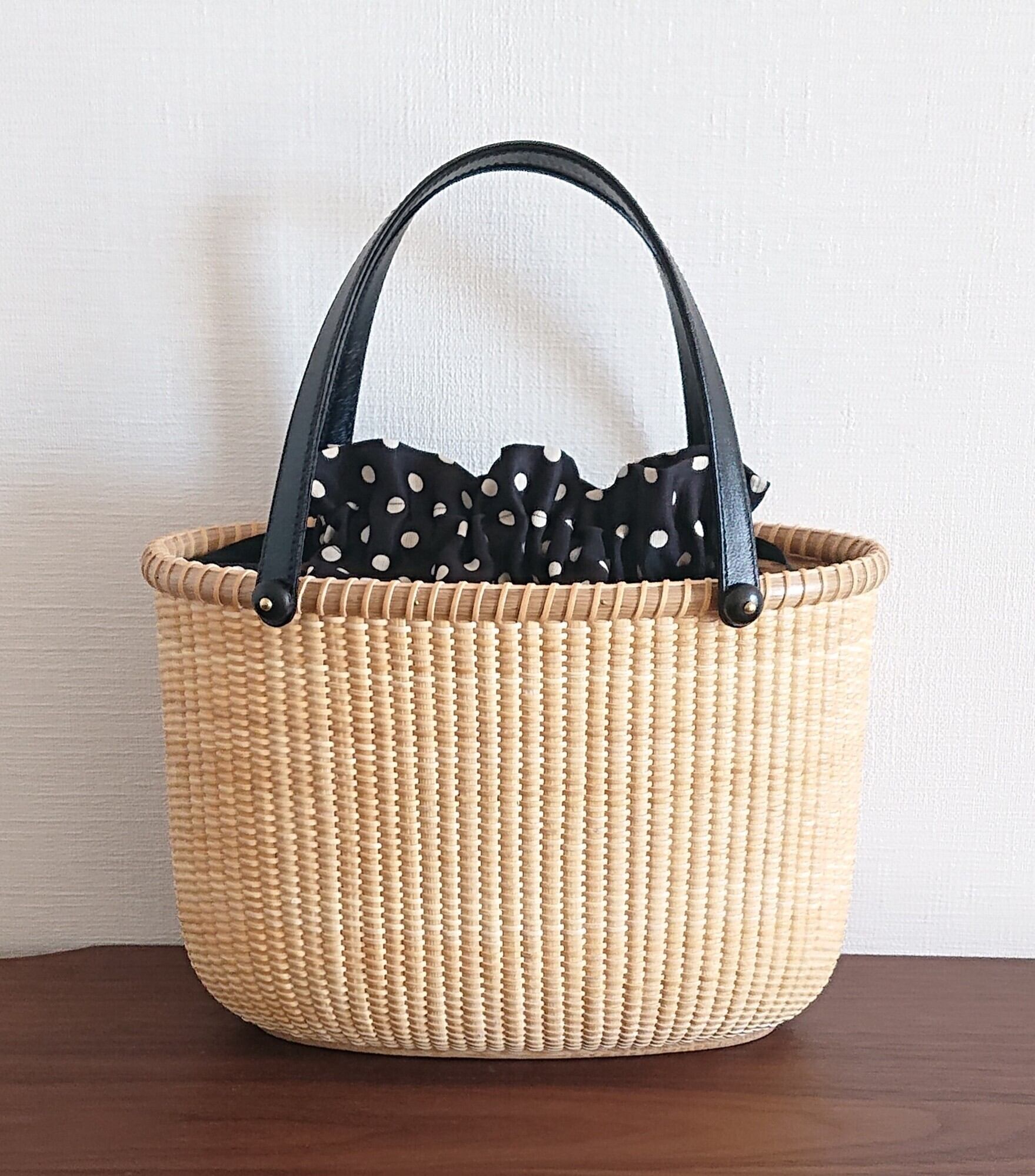 ナンタケットバスケット( トート型 10インチS・ハンドル平 黒