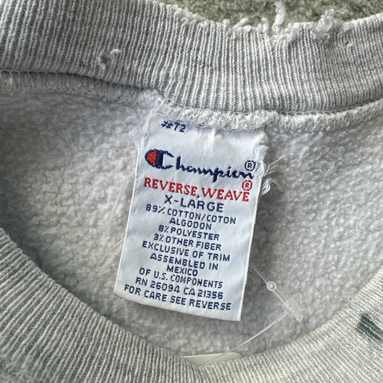 90s Champion RW リバースウィーブ チームロゴ 霜降りグレー