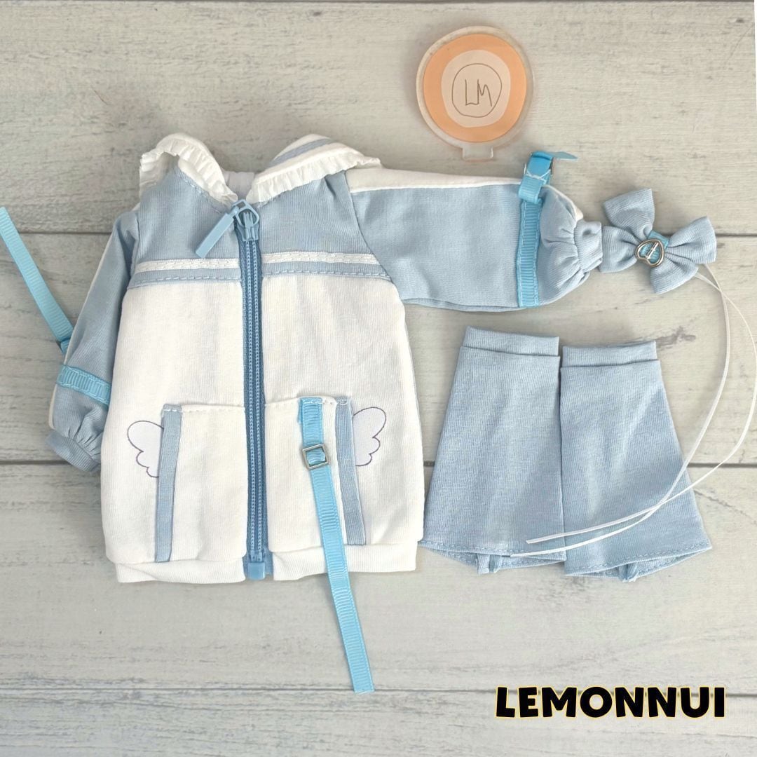 ディーラー製 ドール服 1/6 幼SD アウトフィット 水色 天使界隈