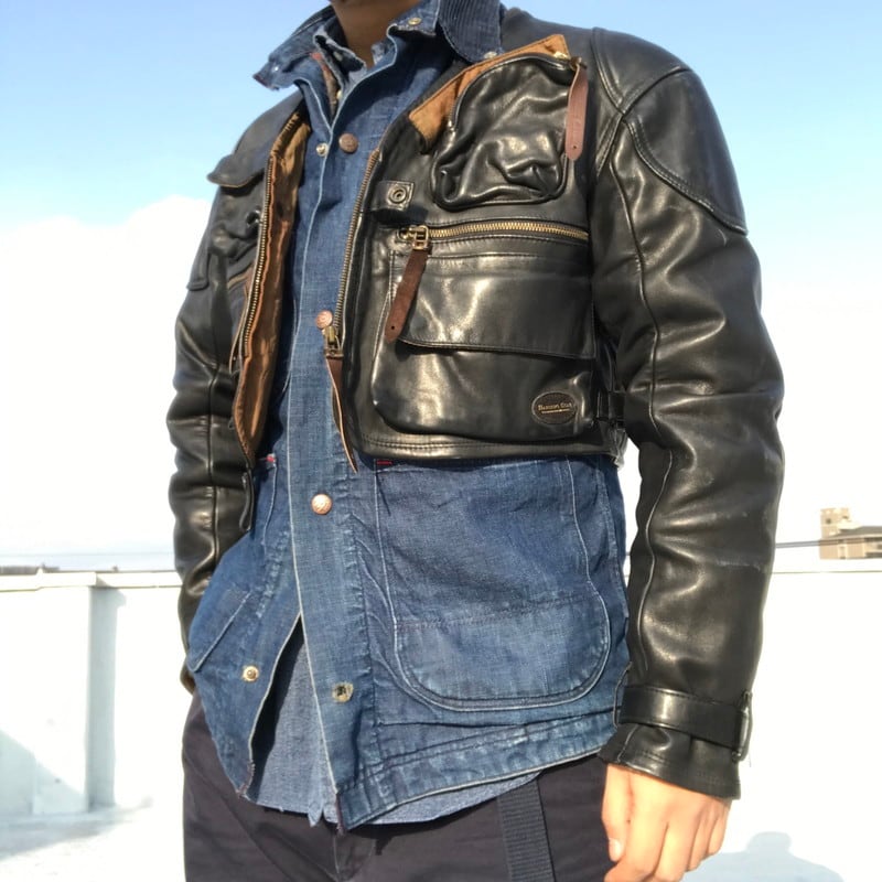 HAROLD'S GEAR レザー ベリーショートブルゾン 牛革 ステアハイド