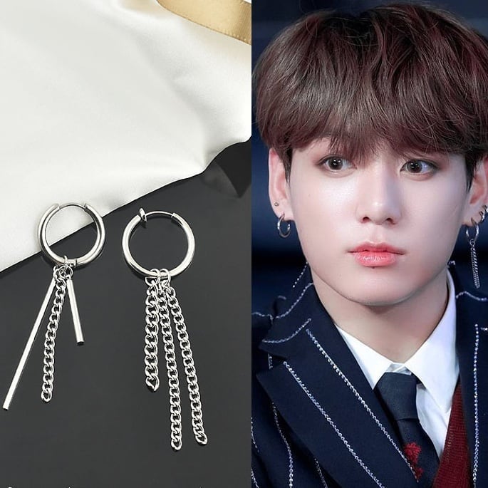 BTS ジョングク グク 着用モデル リングチェーンピアス 2個セット