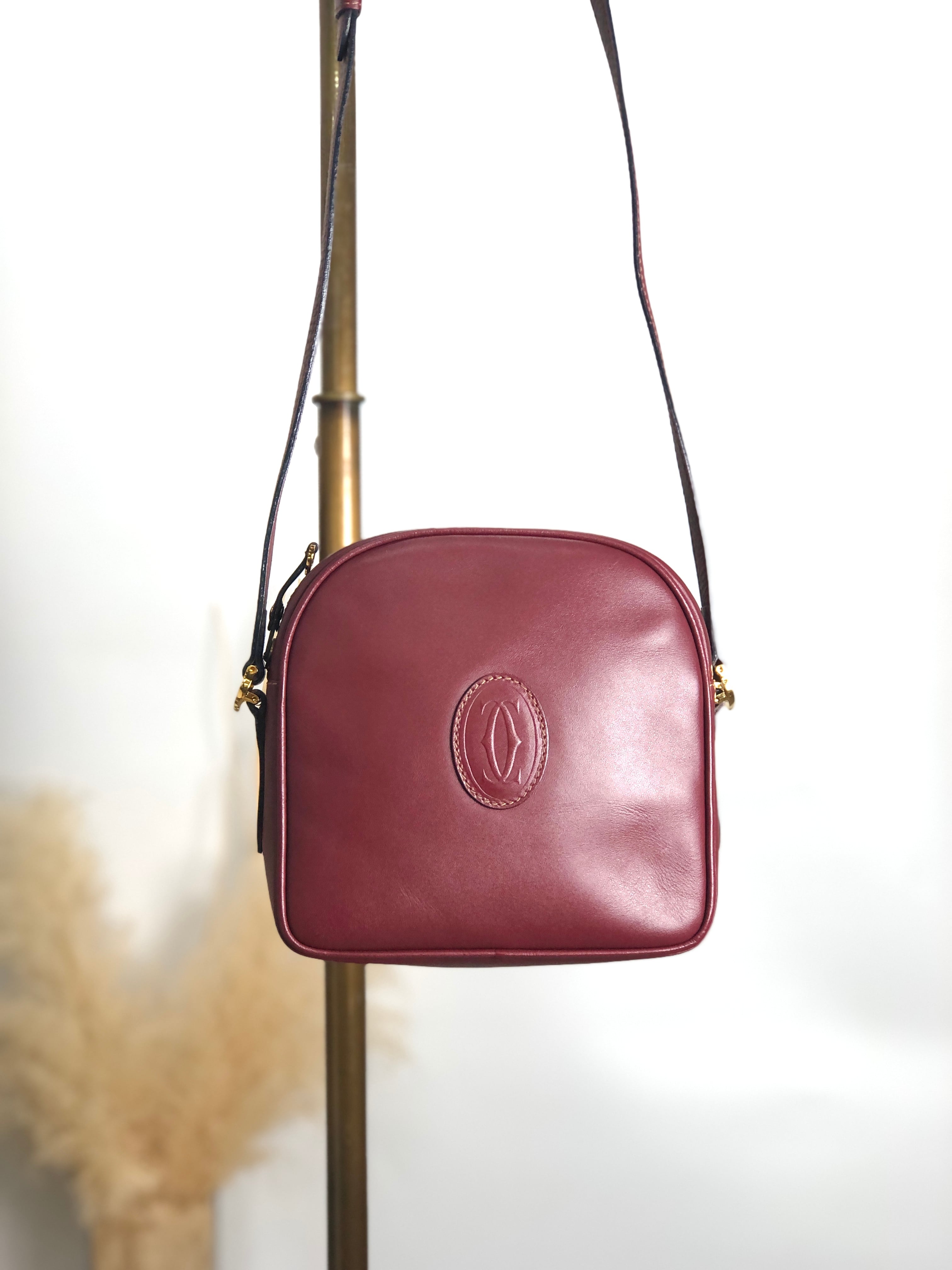 Cartier カルティエ マストライン ショルダーバッグ ボルドー レザー