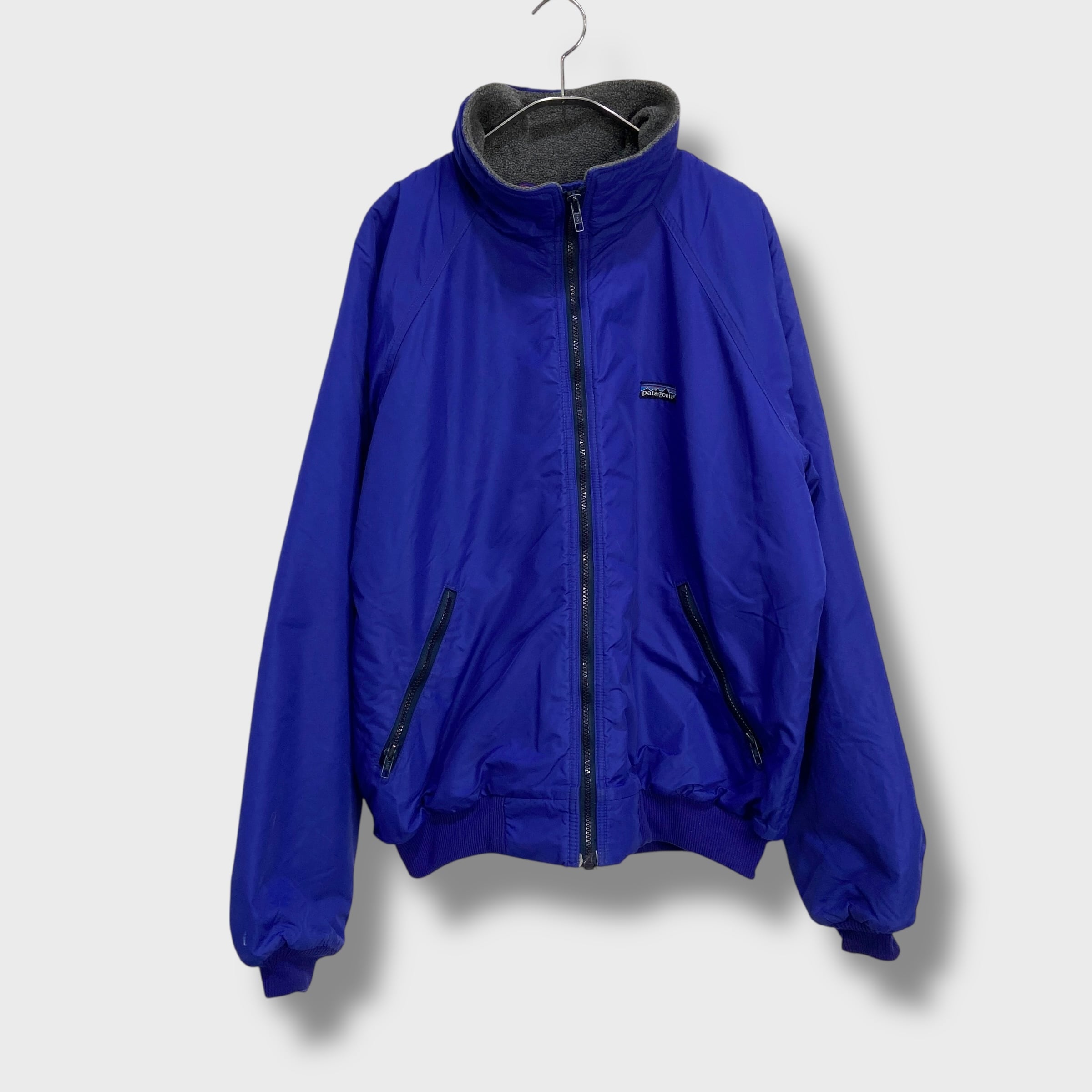 80s USA製 パタゴニア シェルドシンチラジャケット 三角タグ L ブルー