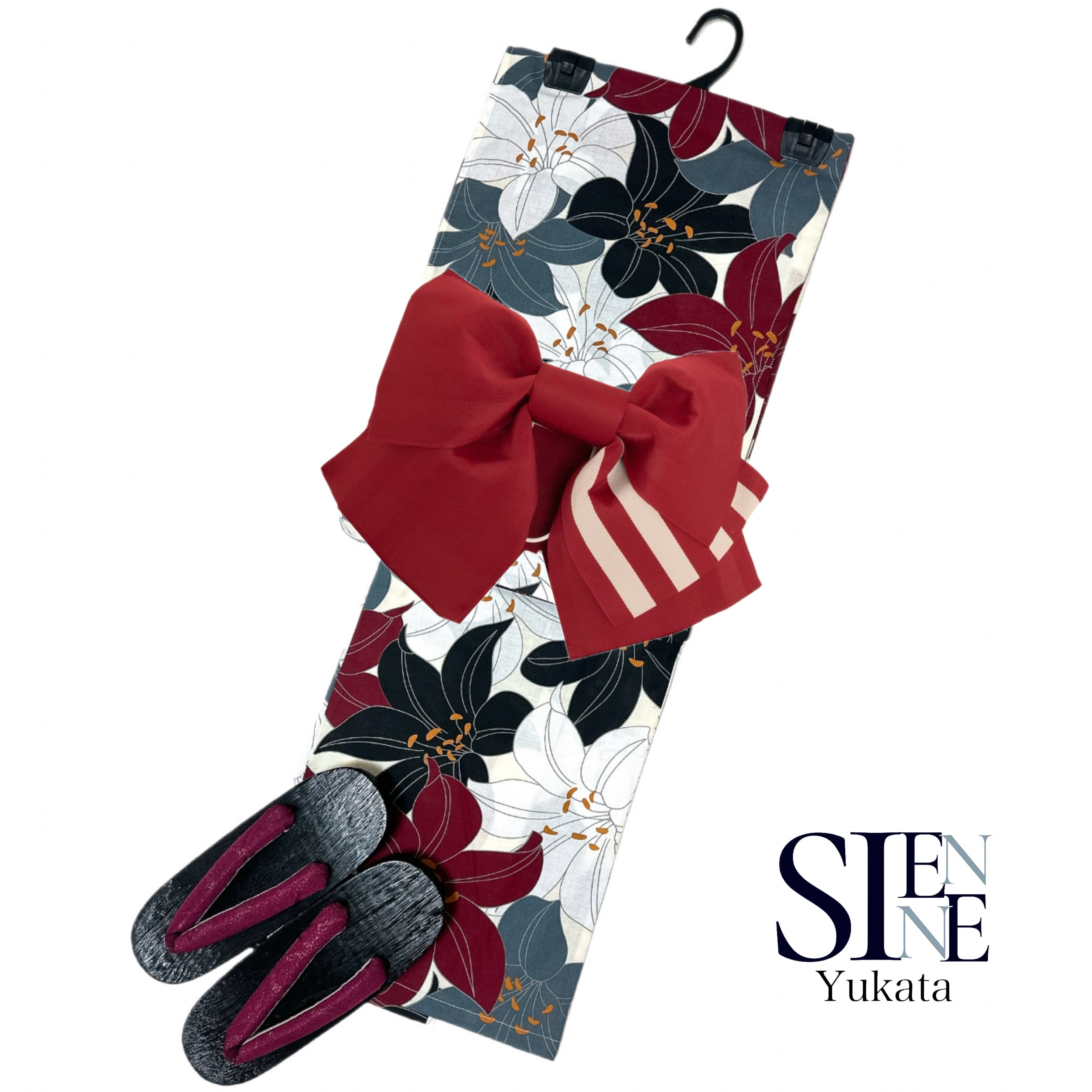 浴衣ジェンヌ 浴衣3点セット 二部式 セパレート浴衣 結び帯 作り帯