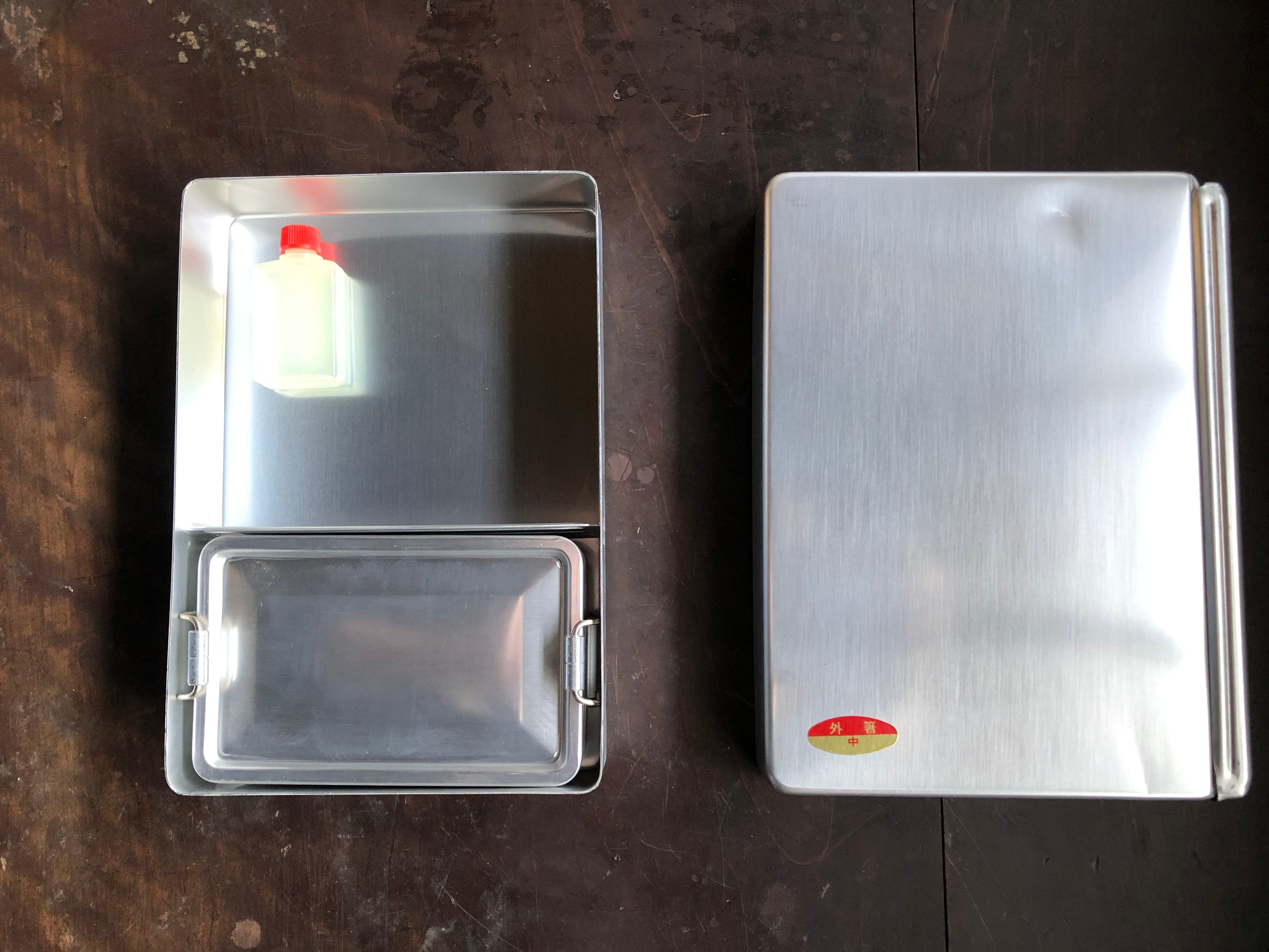 アルミ 弁当箱 中 昭和レトロ 新品 安い 昔のアルミ弁当箱 角型 アルミ