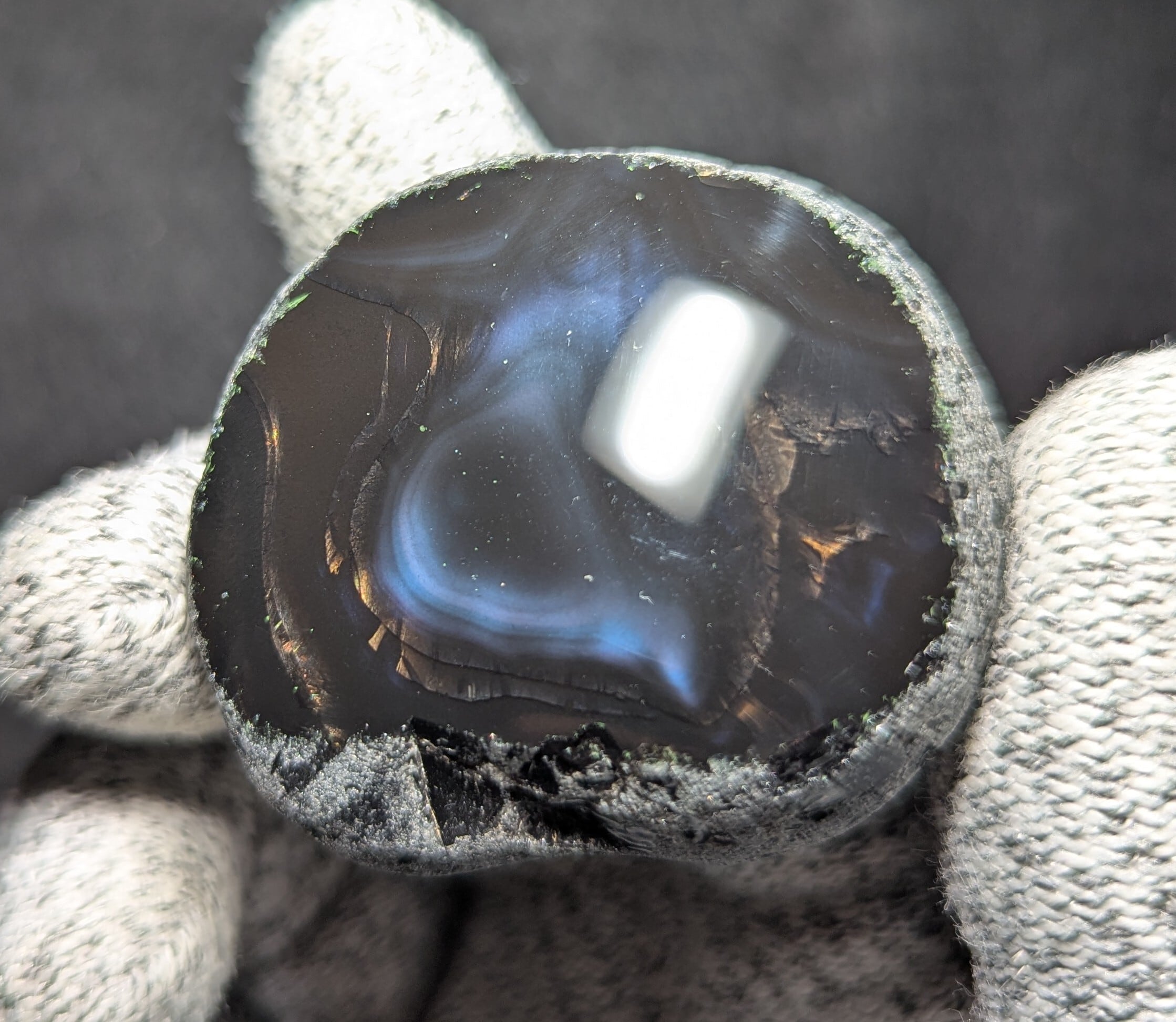 研磨済 十勝石玲瓏 パステル色レインボーオブシディアン 研磨品 十勝石