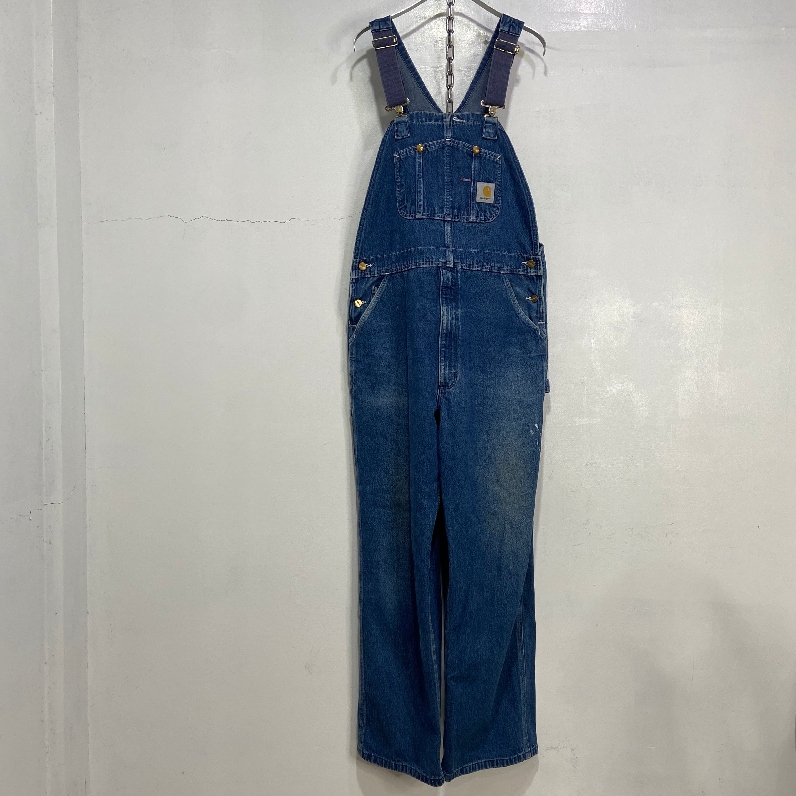 90s Carhartt カーハート デニムオーバーオール ワーク ペンキ | 古着